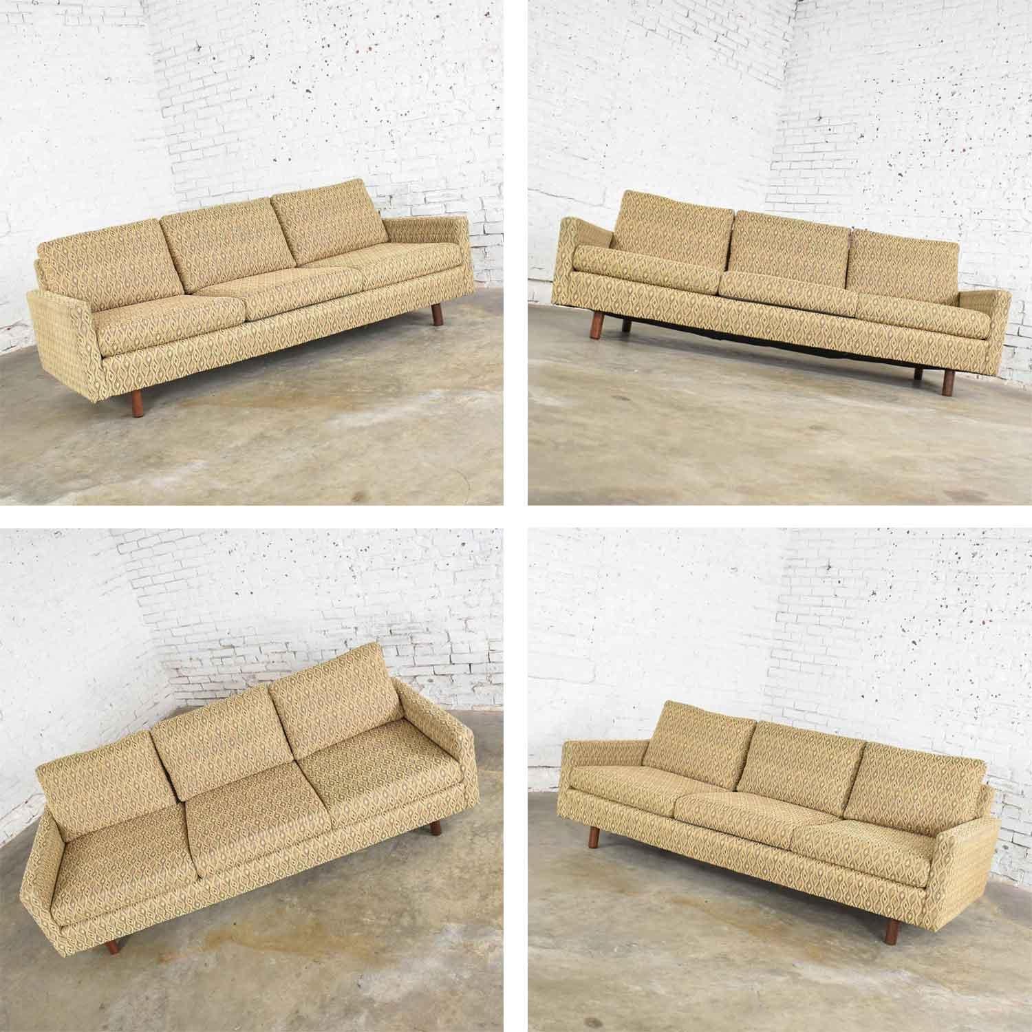 Mid-Century Modern Sofa & Love Seat Pair Gold Lawson Style after Harvey Probber 1
