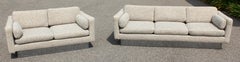 Mid-Century Modern Sofa and Loveseat on Chrome Plinth Base by Milo Baughman