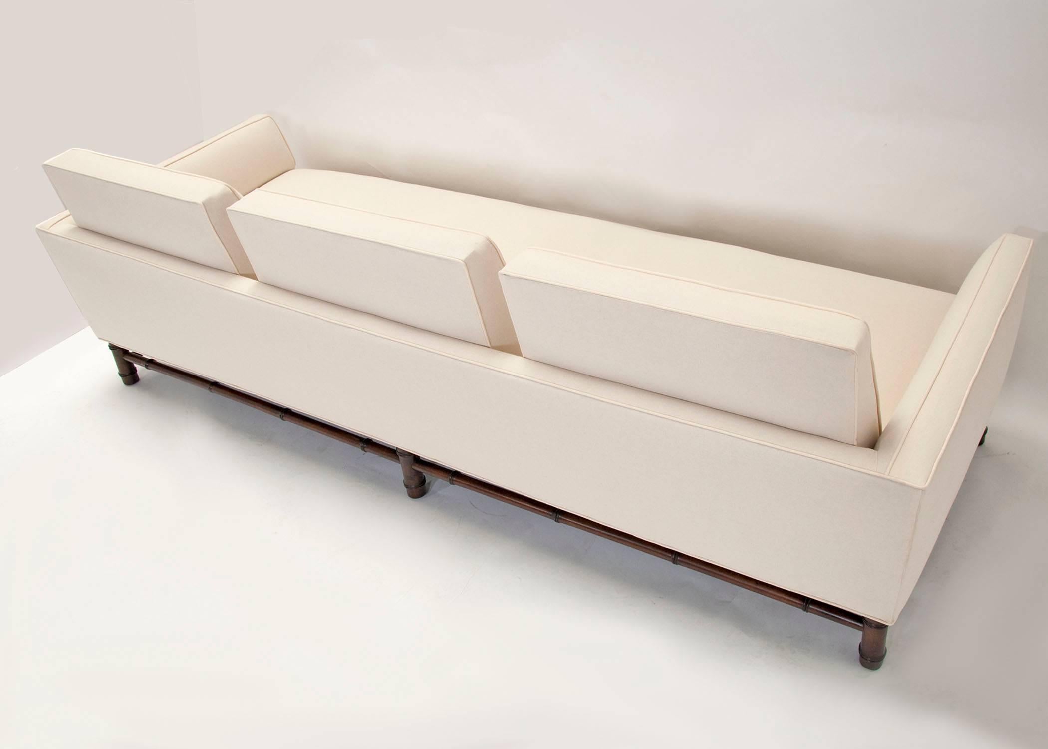 Mid-Century Modern Sofa on Faux Bamboo Base 3