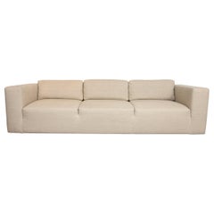 Mid-Century Modern Sofa Redone in Flax Belgian Linen