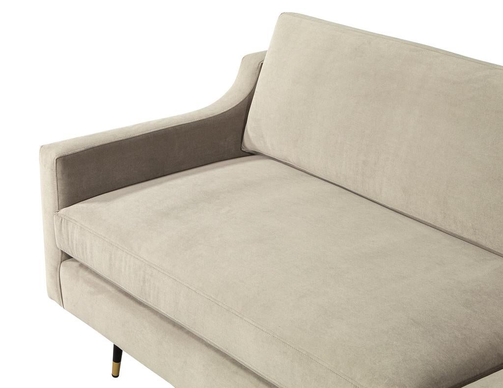 Mid-Century Modern Sofa Restored in Designer Velvet For Sale 4