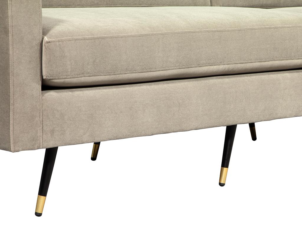 Mid-Century Modern Sofa Restored in Designer Velvet For Sale 6