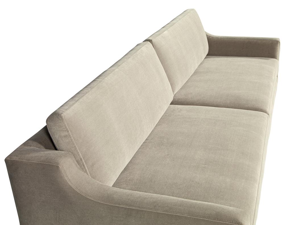 Mid-Century Modern Sofa Restored in Designer Velvet For Sale 8