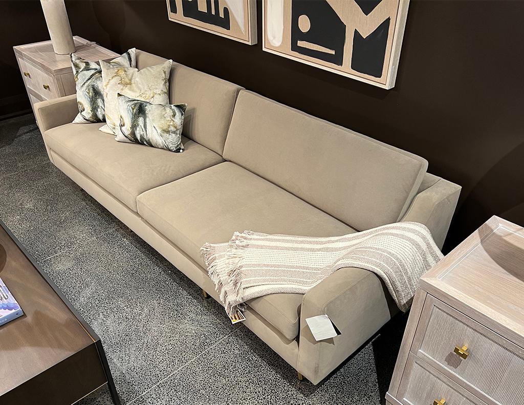 Mid-Century Modern Sofa Restored in Designer Velvet In Excellent Condition For Sale In North York, ON