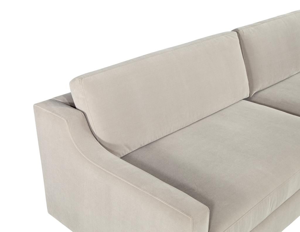 Metal Mid-Century Modern Sofa Restored in Designer Velvet For Sale