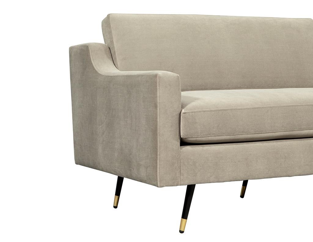 Mid-Century Modern Sofa Restored in Designer Velvet For Sale 2