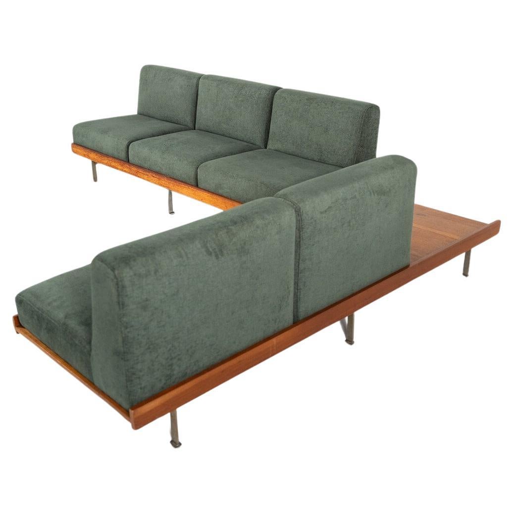Modernes Sofa aus der Mitte des Jahrhunderts, Saporiti, Italien, 1960er Jahre – Neupolsterung