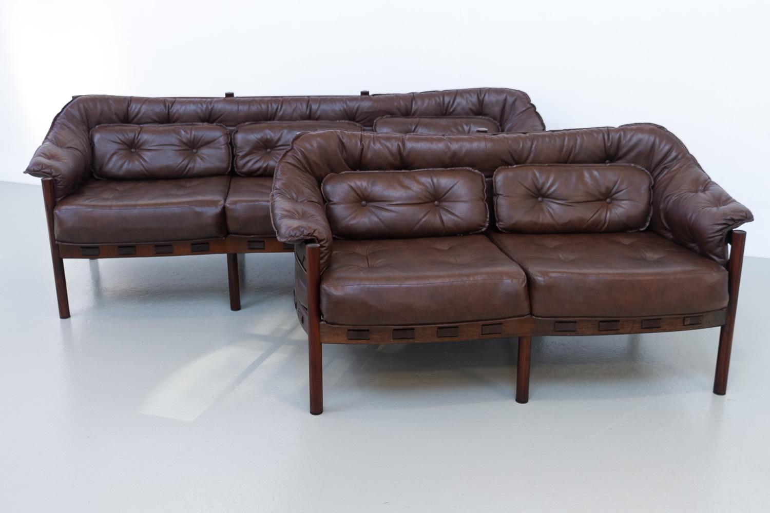 Swedish Mid-Century Modern Sofa Set by Ellekær & Norell for Coja Sweden, 1970s. For Sale