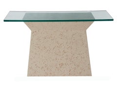 Table de canapé ou table console moderne du milieu du siècle dernier en finition corail d'après Sirmos