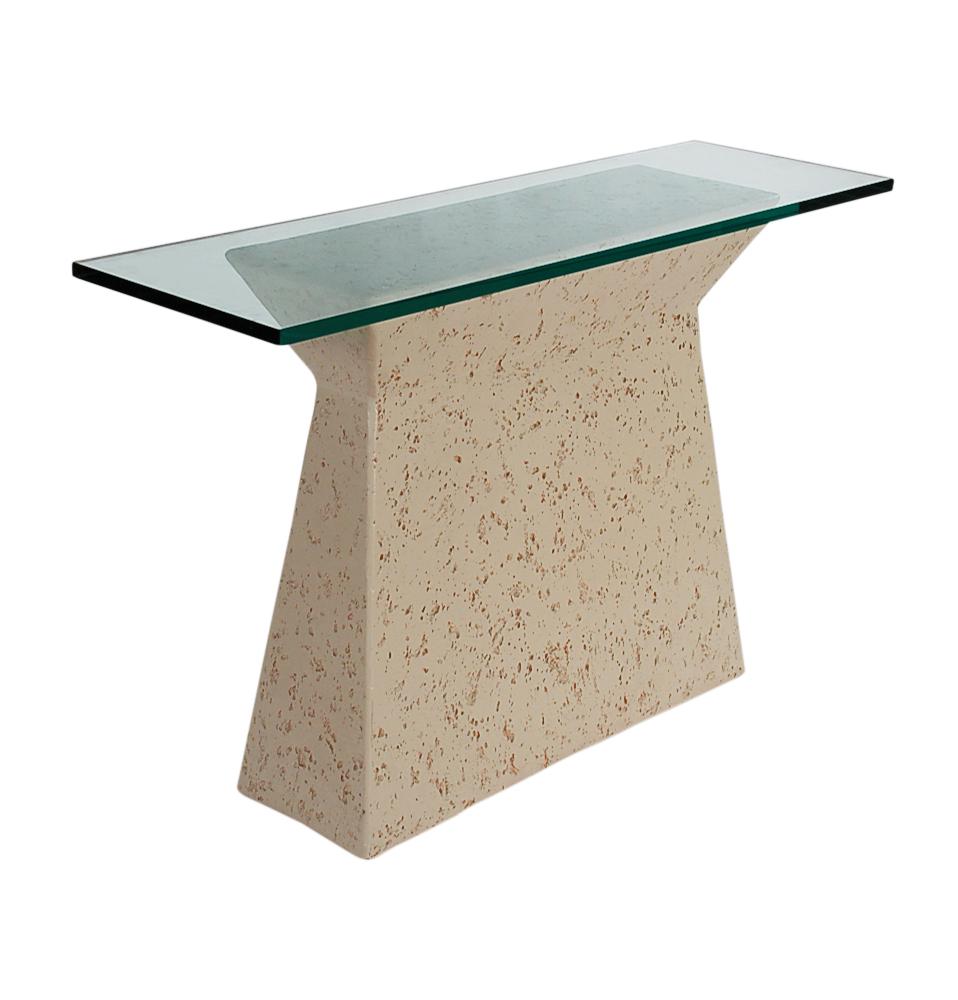 Table de canapé ou table console moderne du milieu du siècle dernier en finition corail d'après Sirmos