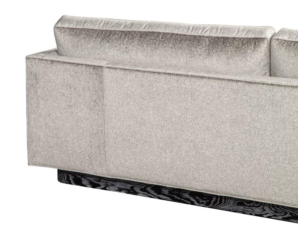 Fabric Mid-Century Modern Sofa with Ceruse Oak Base