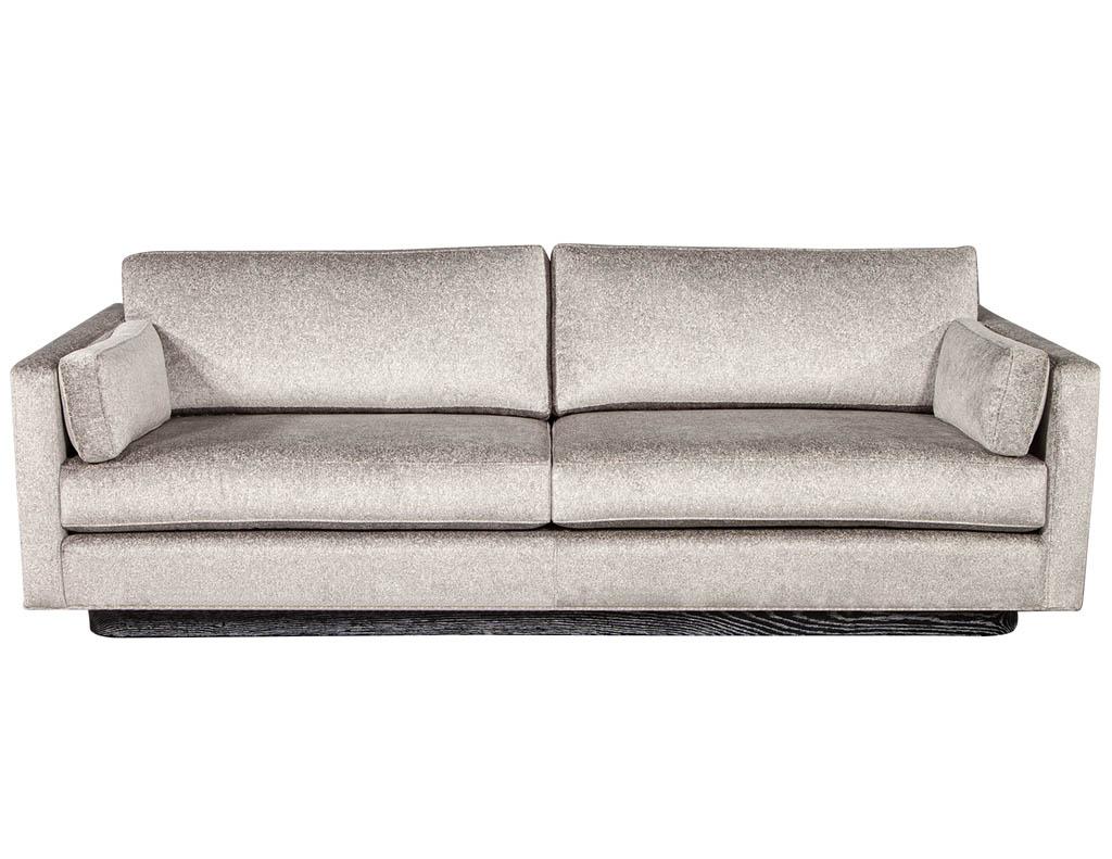 American Mid-Century Modern Sofa with Ceruse Oak Base