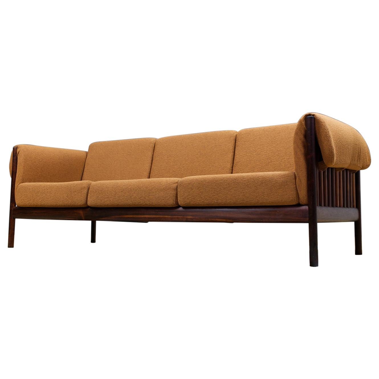 Mid-Century Modern Sofa with Slat Back by Johannes Andersen, 1950s, Denmark For Sale