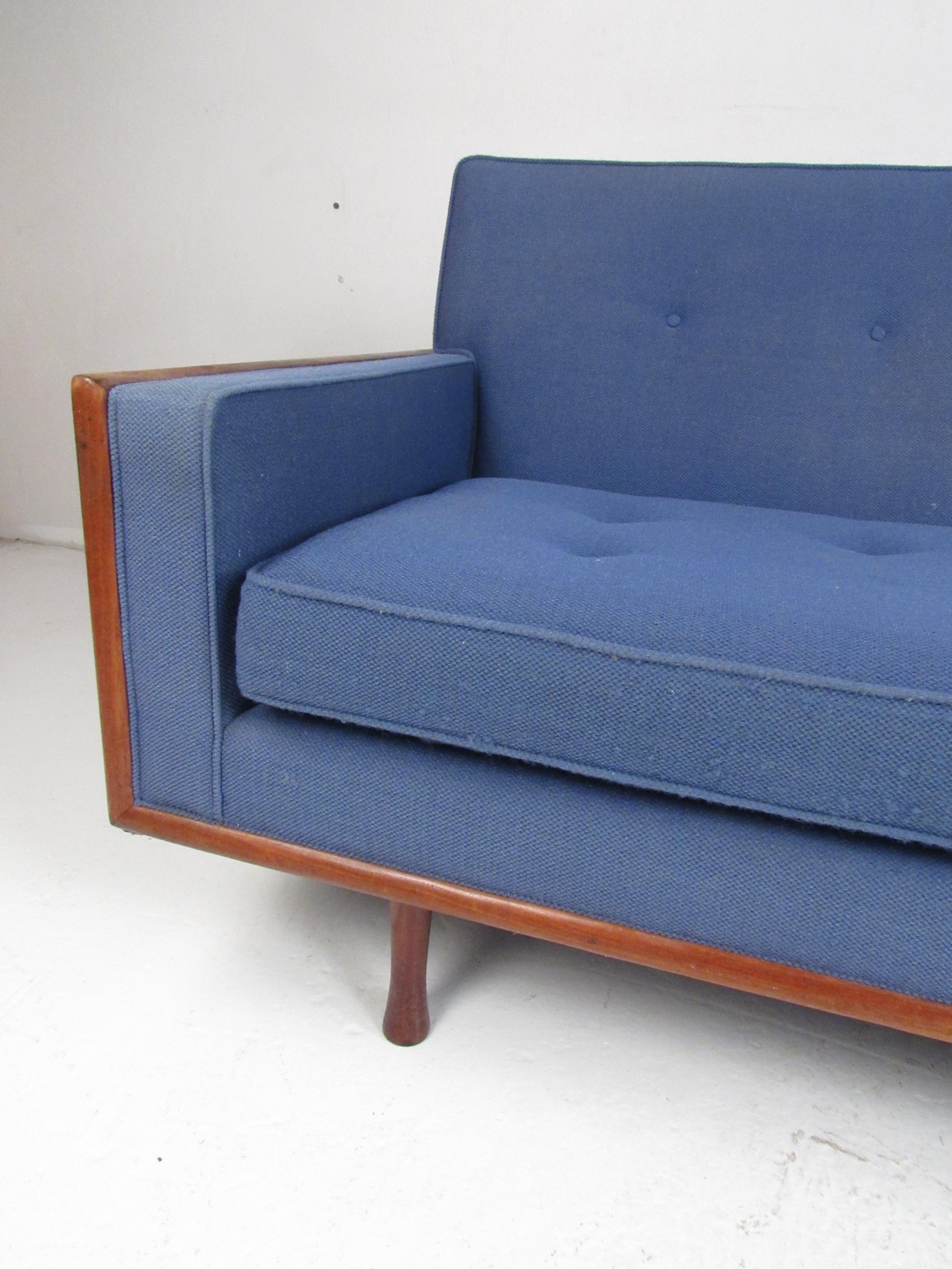Late 20th Century Mid-Century Modern Sofa with Walnut Accents