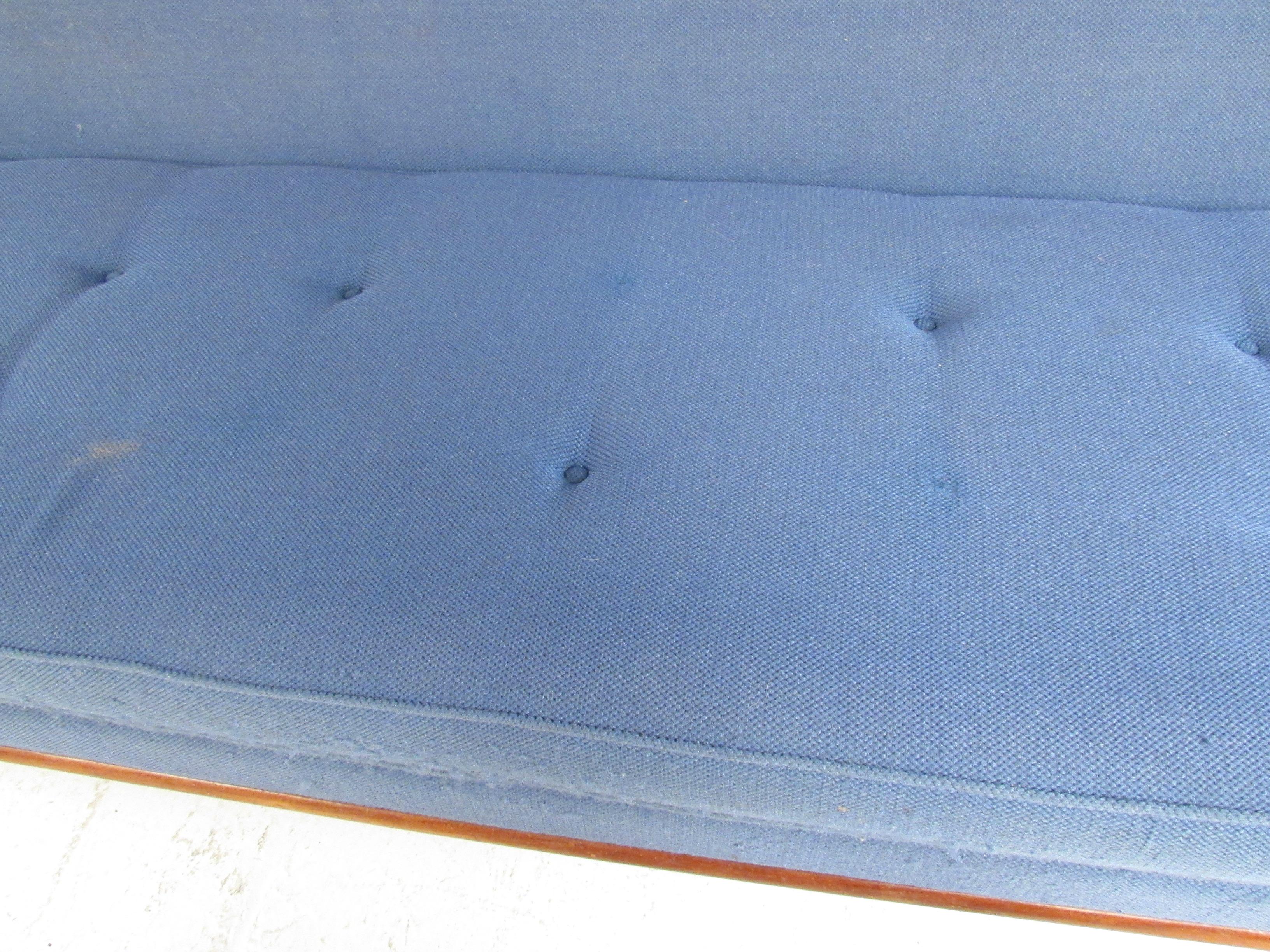 Mid-Century Modern Sofa with Walnut Accents 2