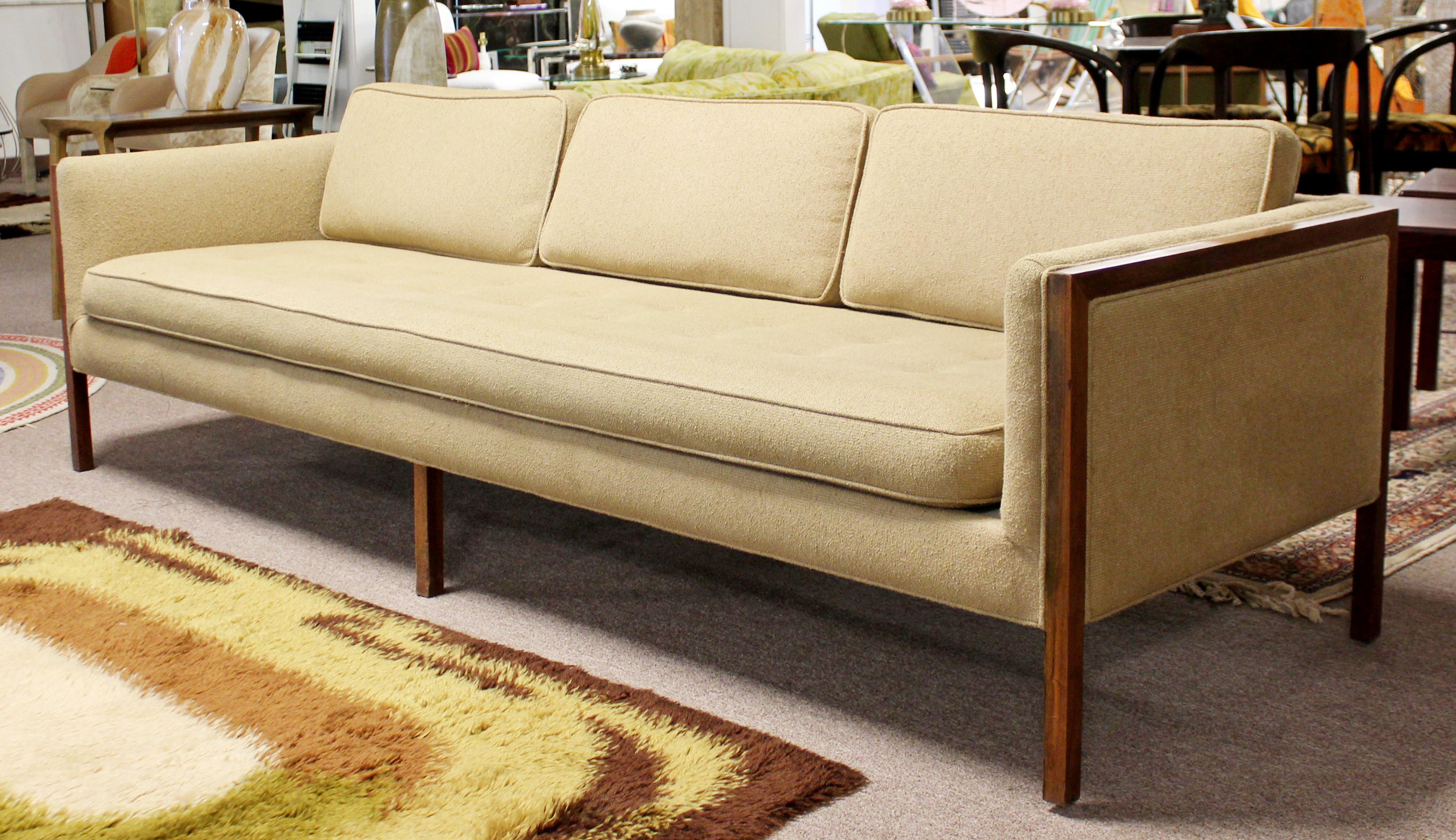 Mid-Century Modern Sofa Wood Framed Probber Knoll Attributed 1960s In Good Condition In Keego Harbor, MI