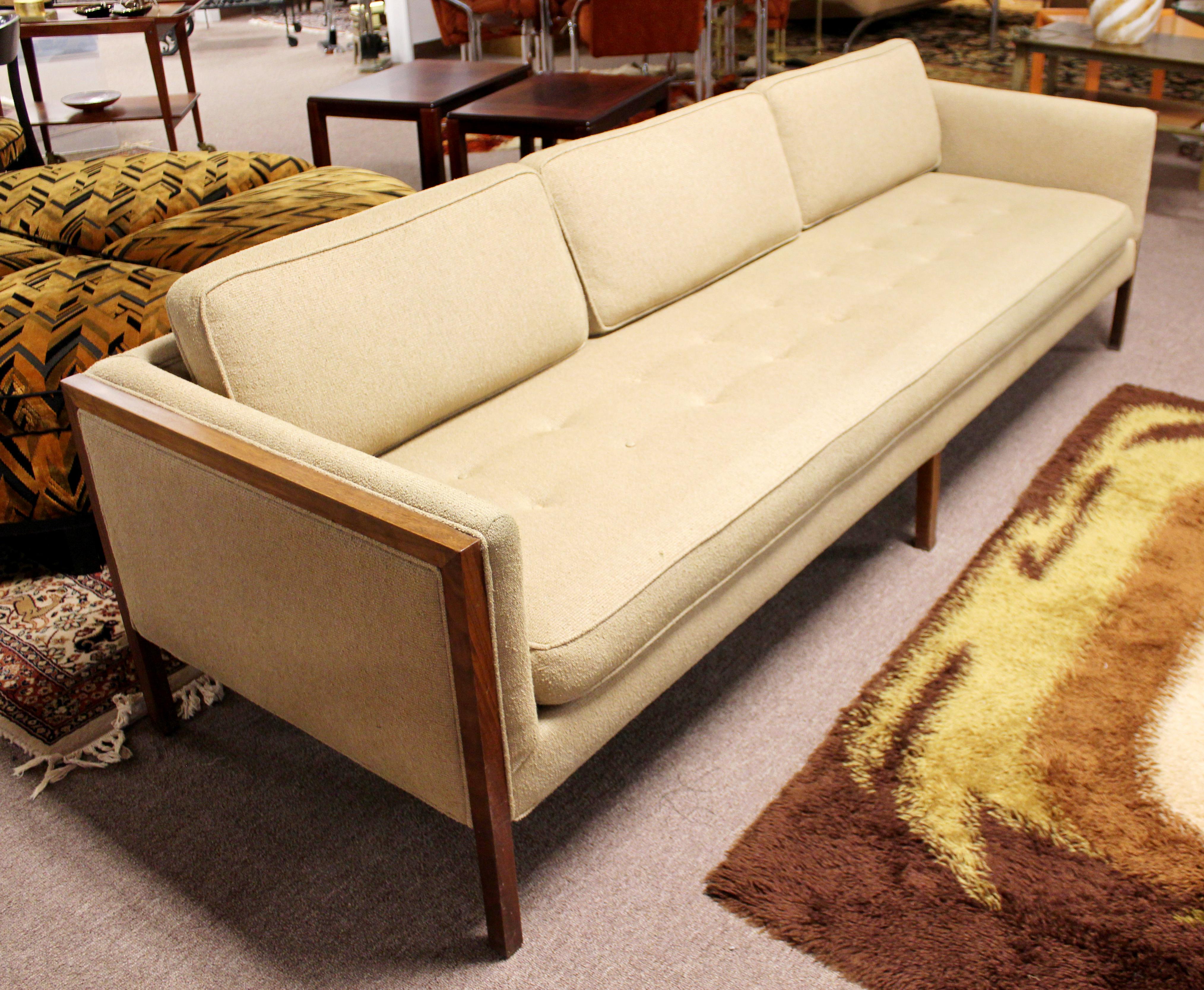 Mid-Century Modern Sofa Wood Framed Probber Knoll Attributed 1960s 2