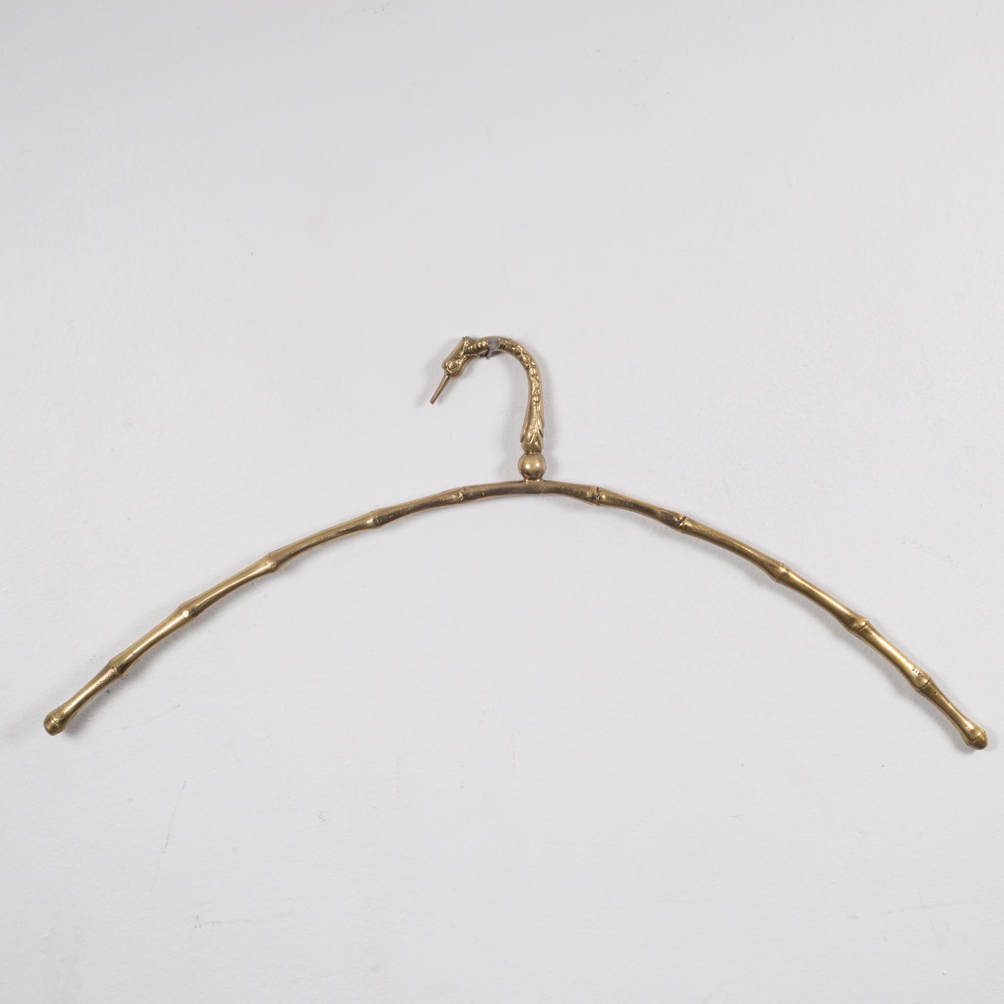 Mid-Century Modern Solid Brass Faux Bamboo Hangers, circa 1960s In Good Condition In San Francisco, CA