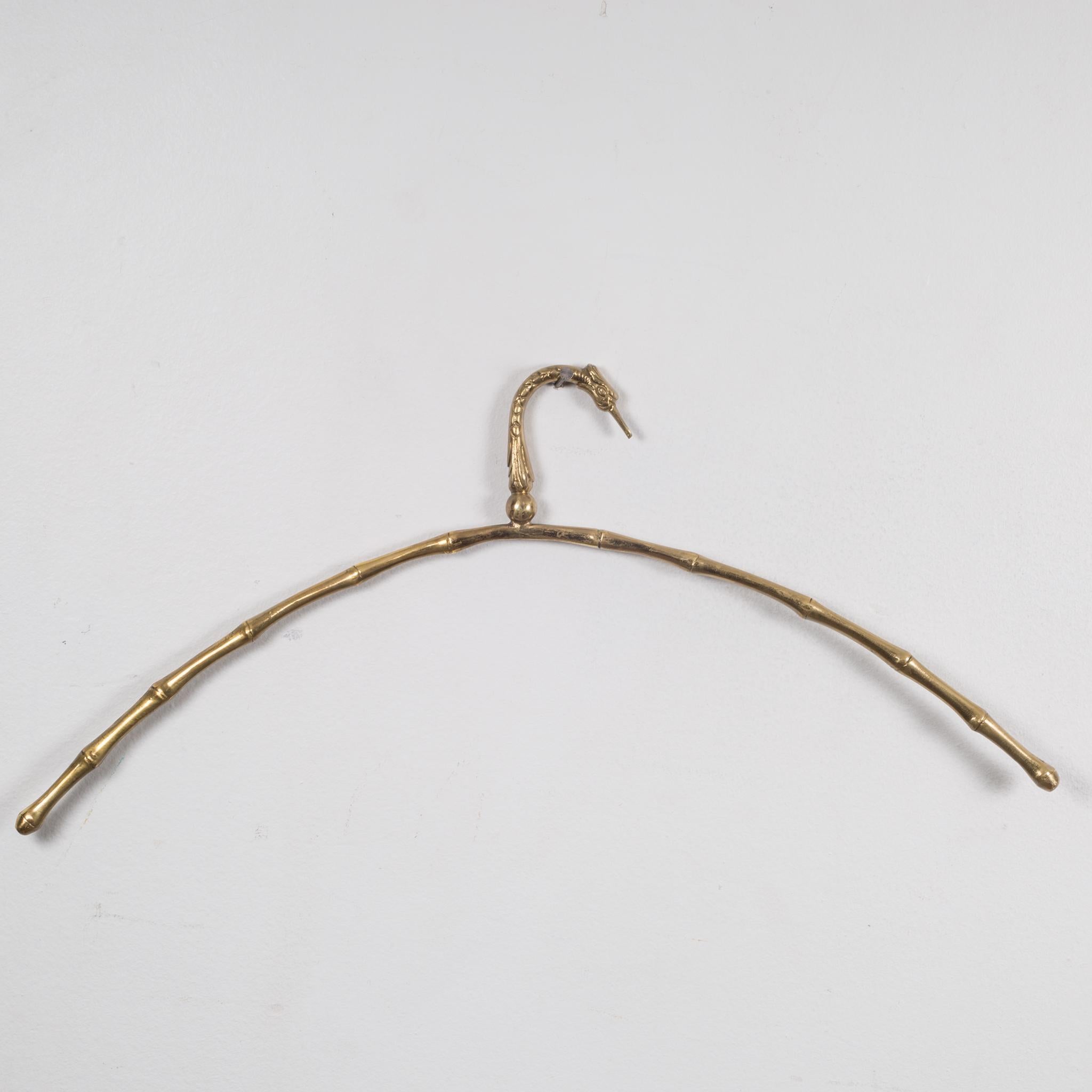 20th Century Mid-Century Modern Solid Brass Faux Bamboo Hangers, circa 1960s