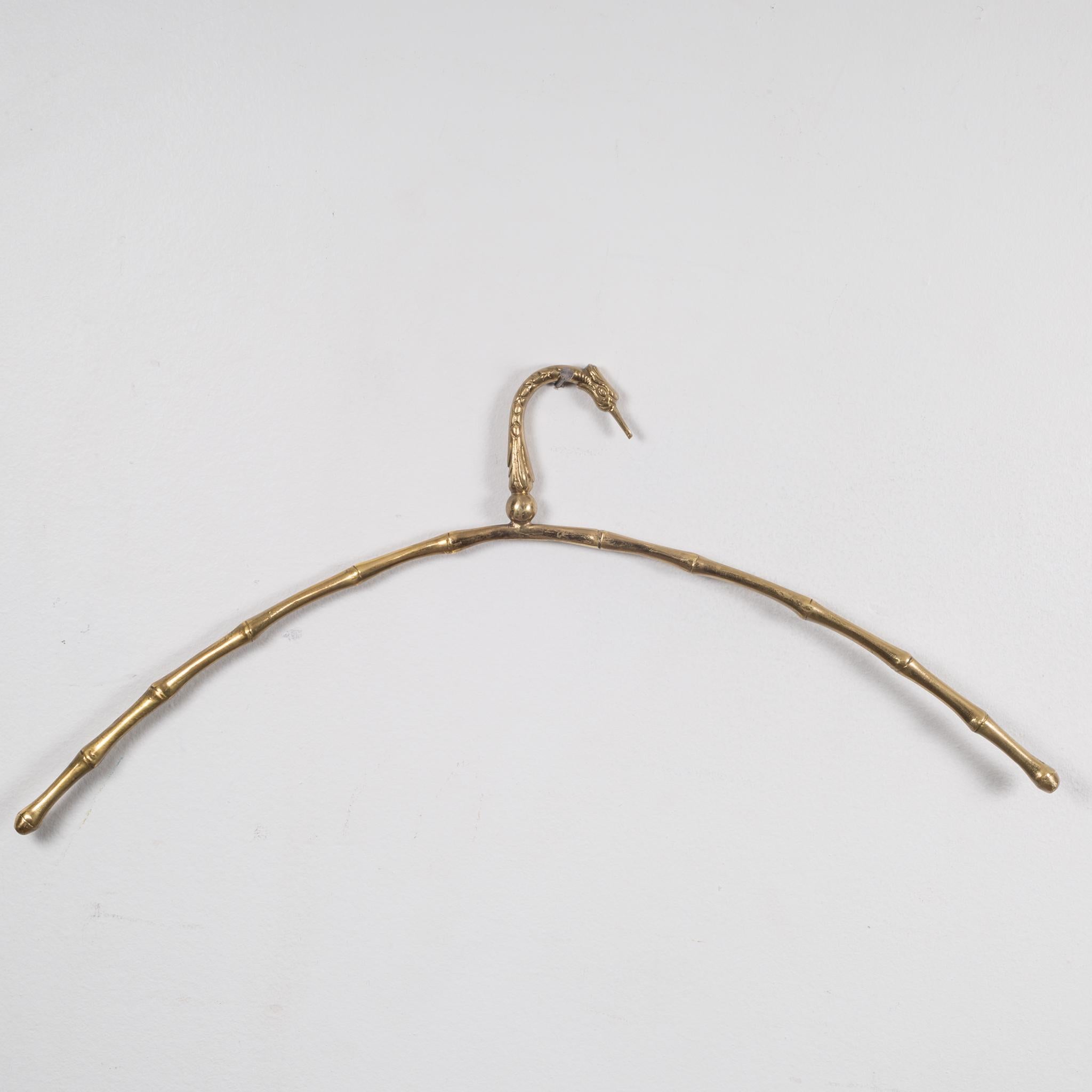 Mid-Century Modern Solid Brass Faux Bamboo Hangers, circa 1960s 1