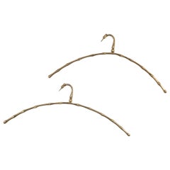Mid-Century Modern Solid Brass Faux Bamboo Hangers, circa 1960s