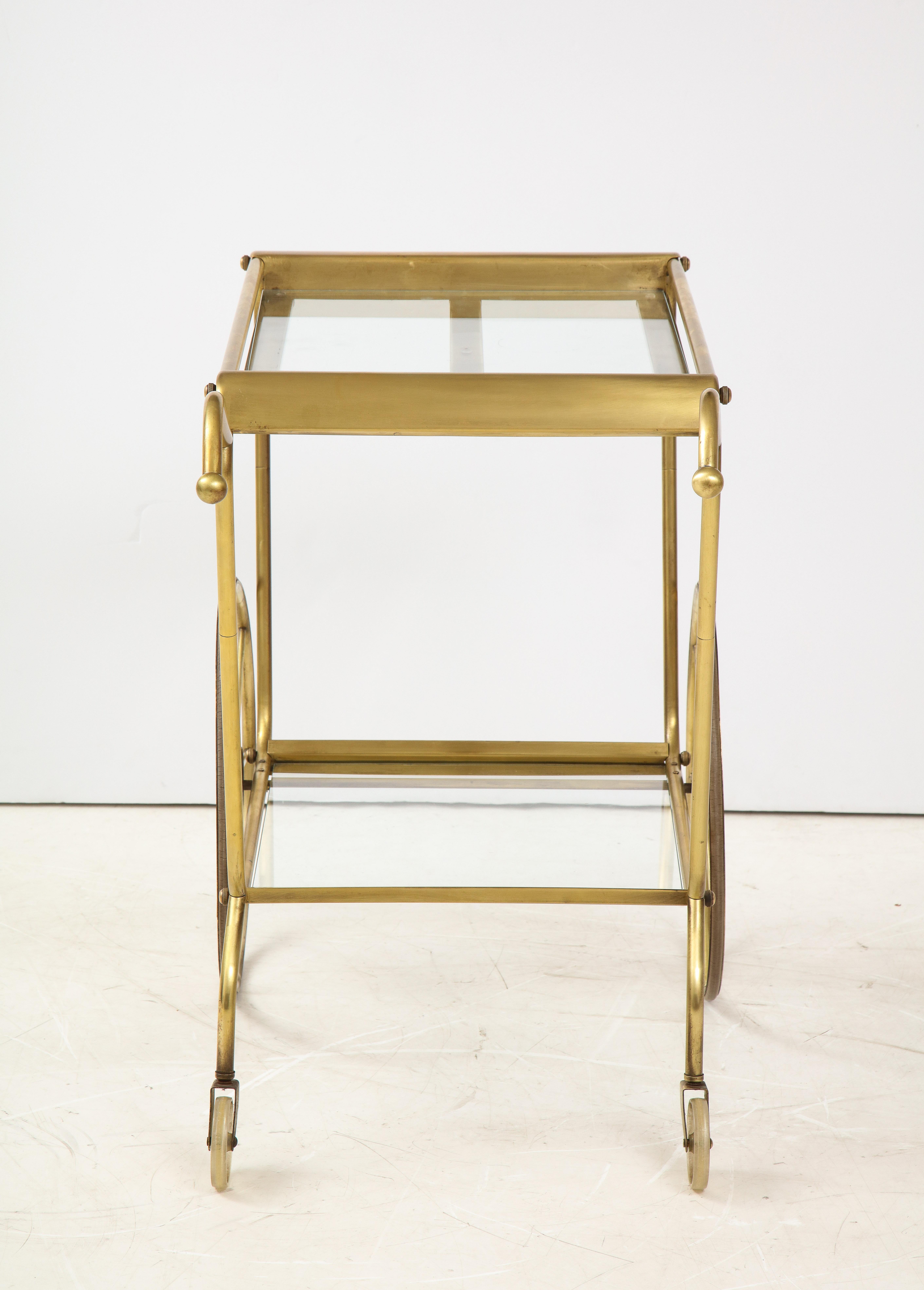 Mid-Century Modern Solid Brass Italian Bar Cart 5