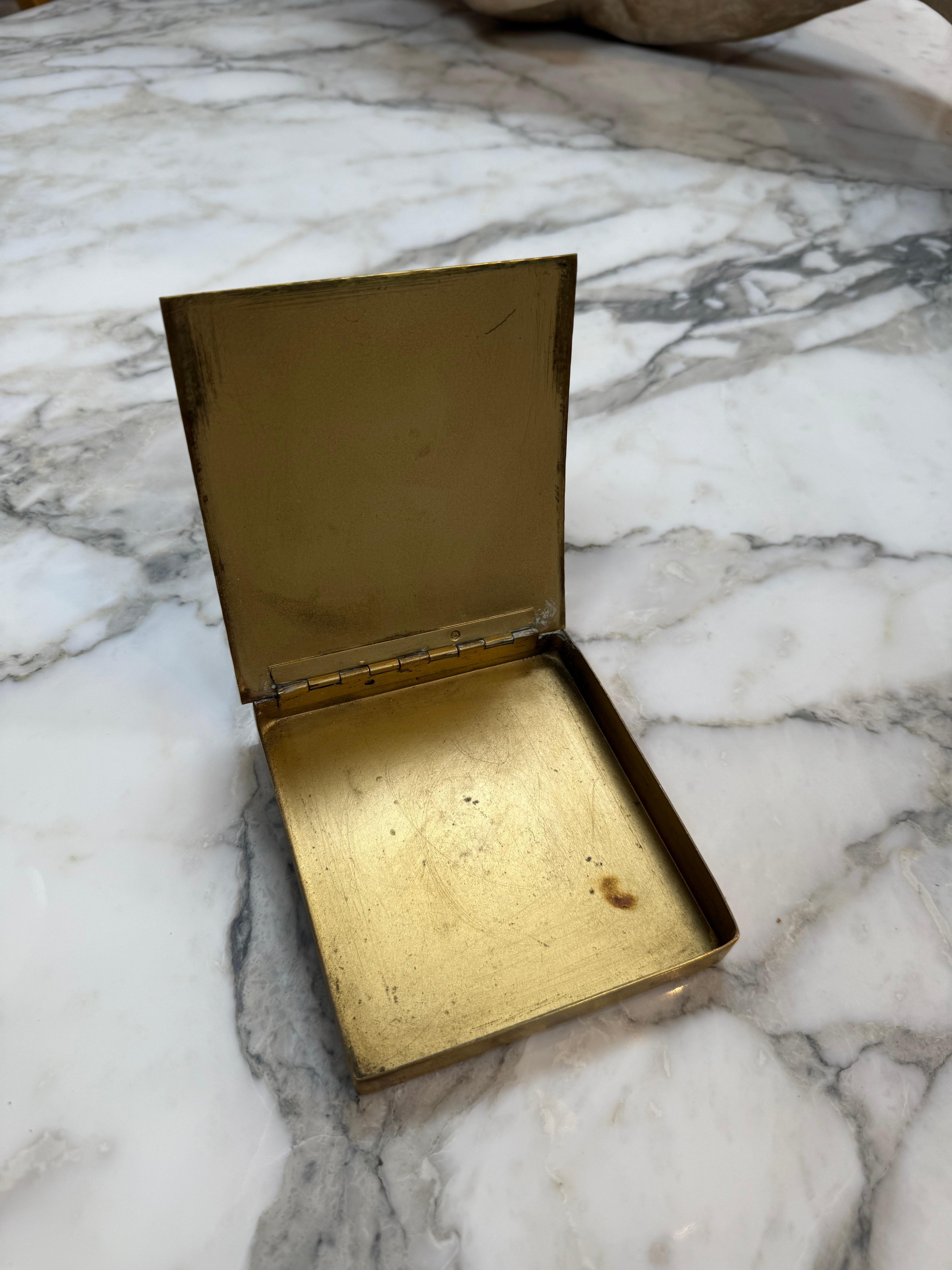 Italian Mid-Century Modern Solid Brass Trinket or Jewelry Box For Sale