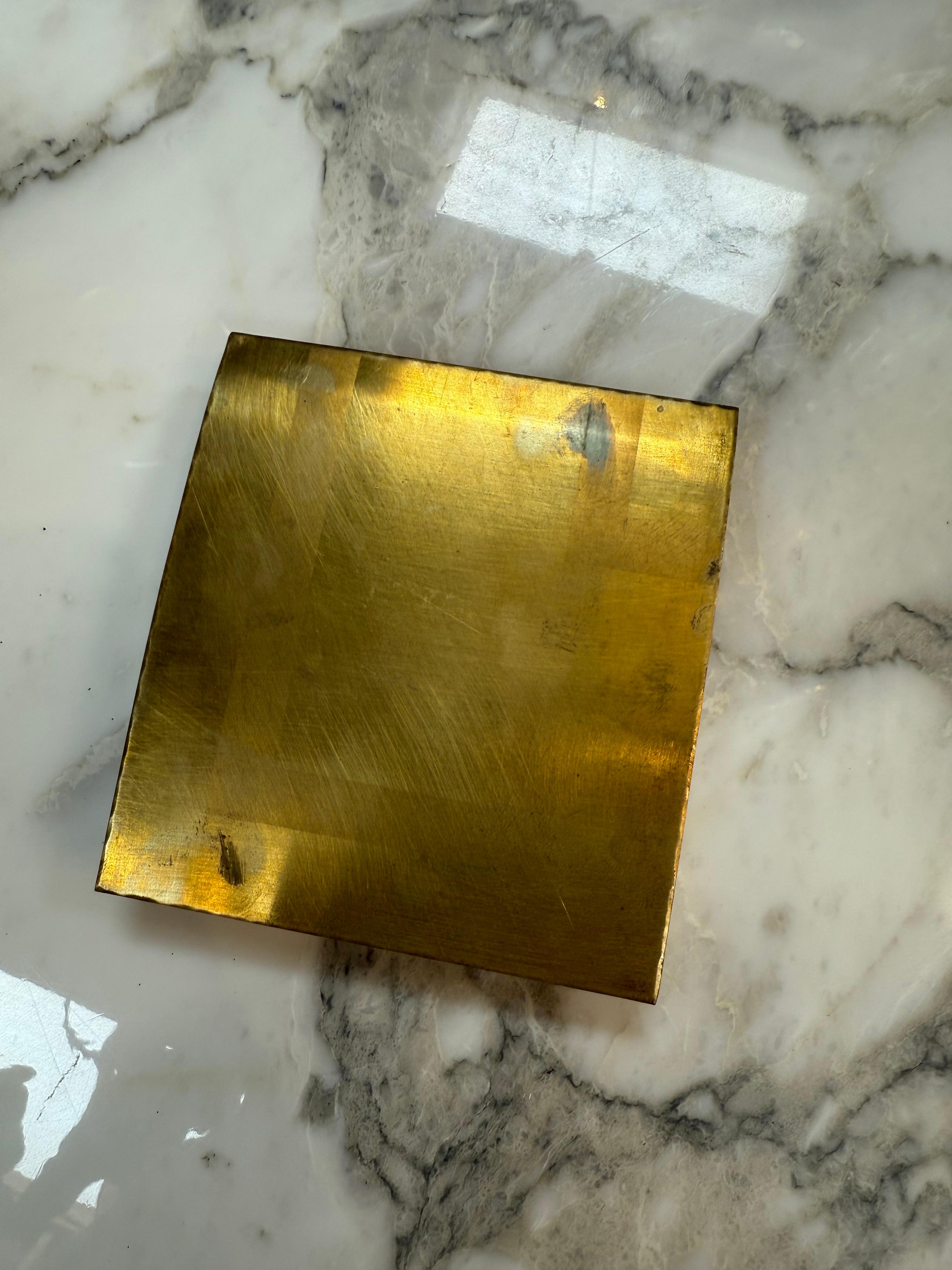 Mid-20th Century Mid-Century Modern Solid Brass Trinket or Jewelry Box For Sale