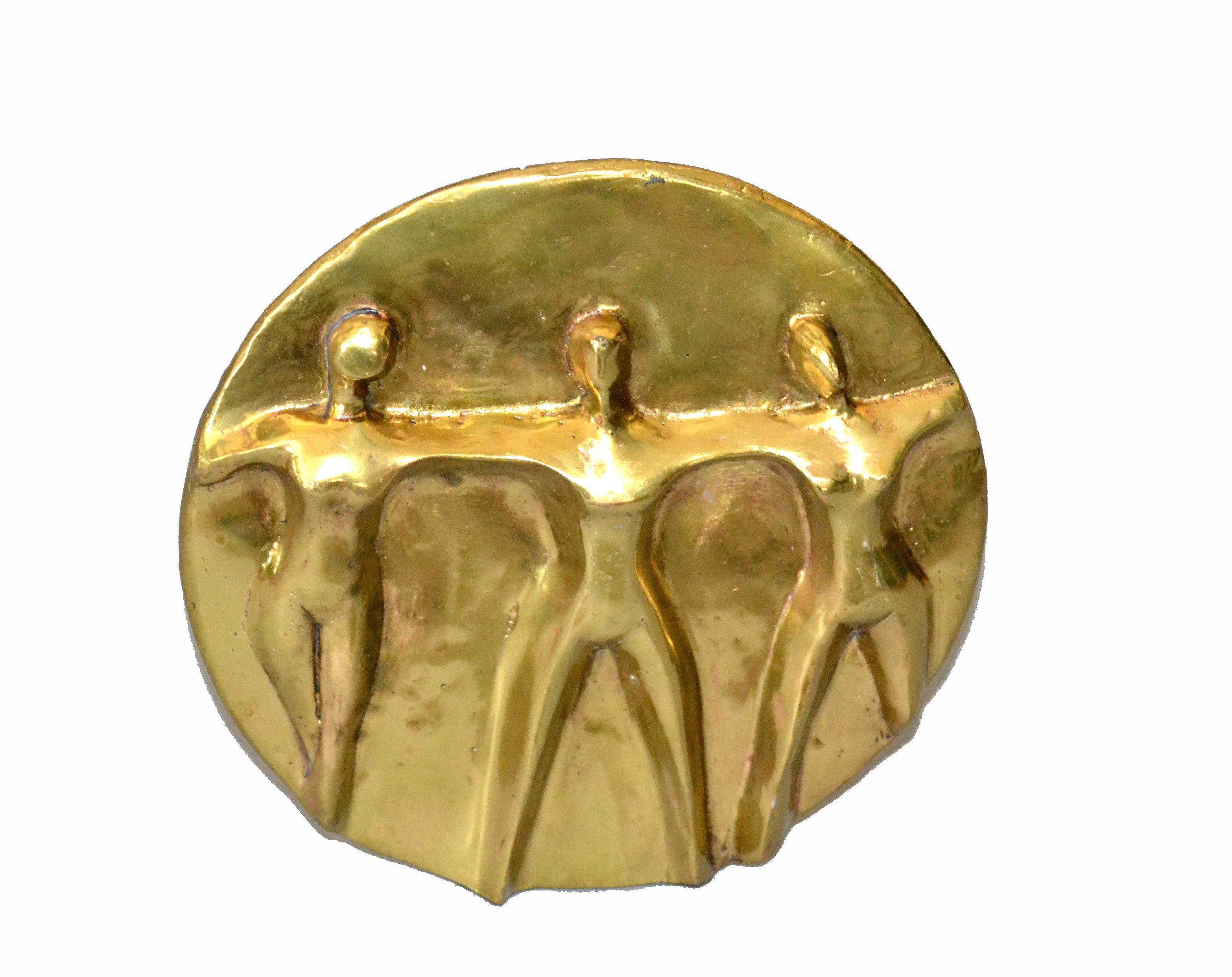 Mid-Century Modern Solid Bronze Hand-crafted Table Art Sculpture 'Women United' For Sale 4