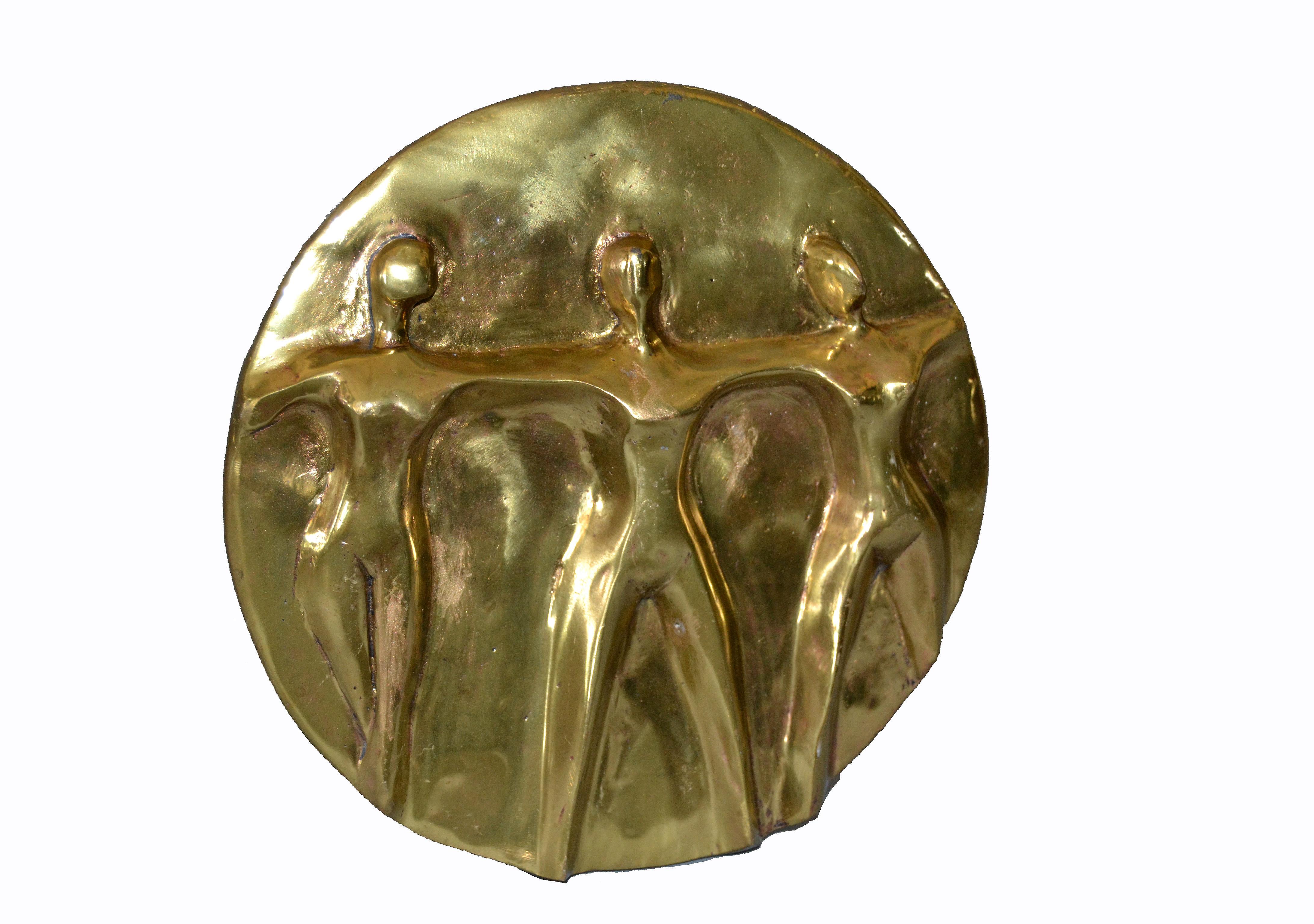 Mid-Century Modern solid bronze handcrafted table Art, sculpture showing 'Woman United'.
Very popular decorative table sculpture or a desk centerpiece.