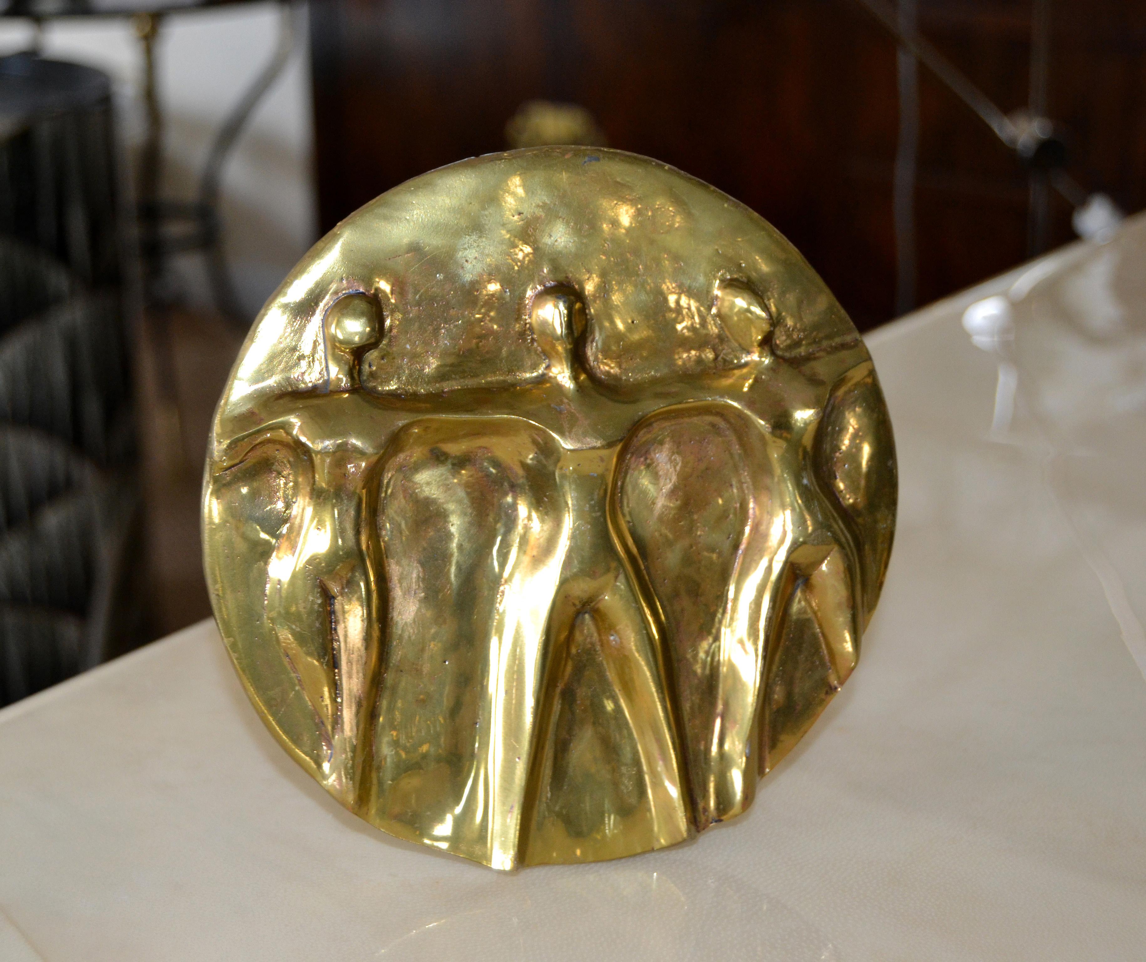 Mid-Century Modern Solid Bronze Hand-crafted Table Art Sculpture 'Women United' In Good Condition For Sale In Miami, FL