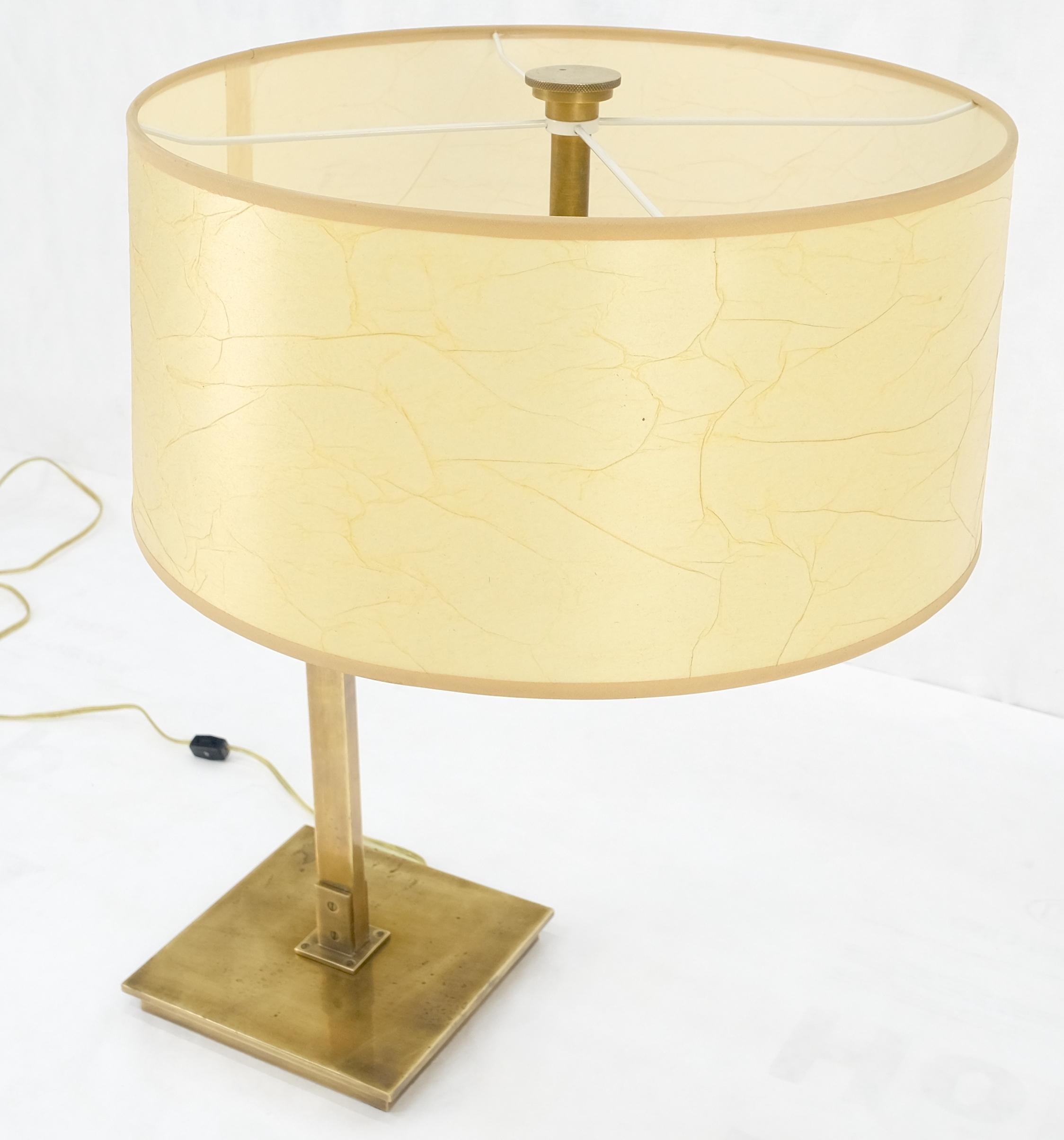 Contemporary MId Century Modern Solid Bronze or Brass Adjustable Arm Table Lamp w/ Shade MINT For Sale