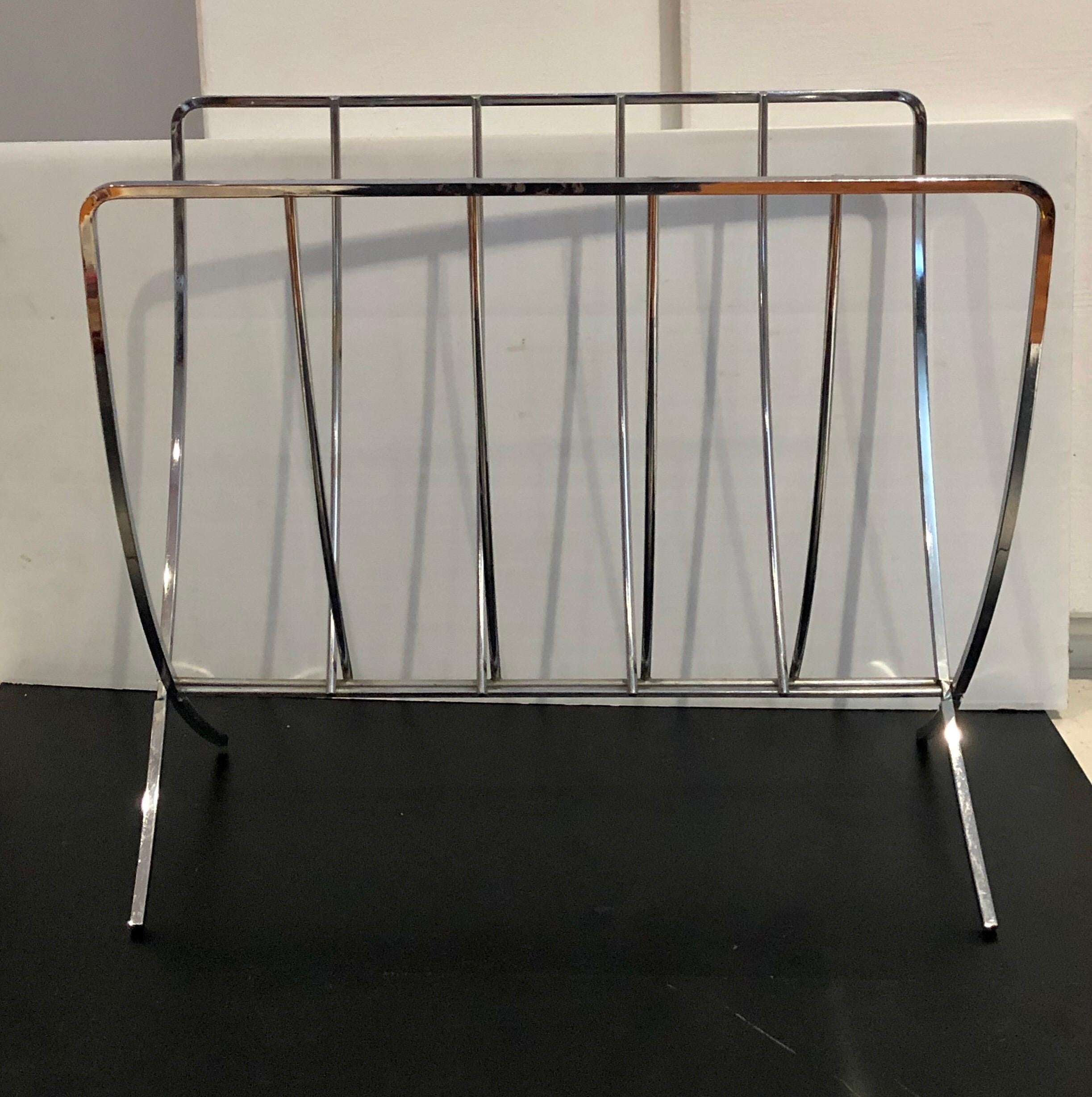 chrome magazine rack