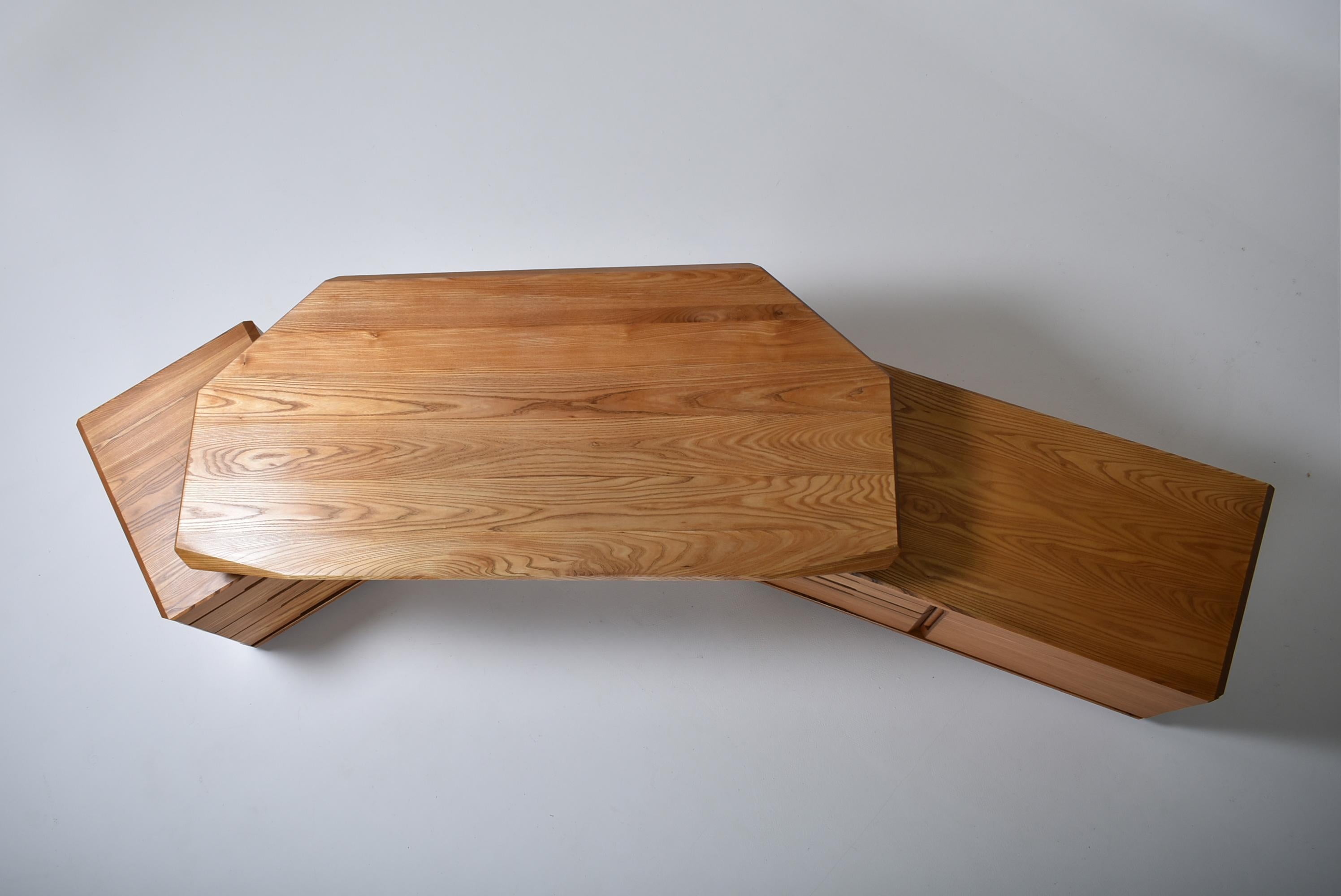 Late 20th Century Mid-Century Modern Solid Elm Desk B 40 by Pierre Chapo, France, 1980