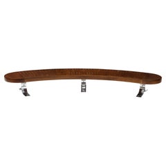 Mid-Century Modern Solid Hardwood Curved Slat Bench by Forma Brazil, 1960's