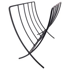 Mid-Century Modern Solid Iron Folding Magazine Rack Mid-Century Modern Solid Iron Folding Magazine Rack
