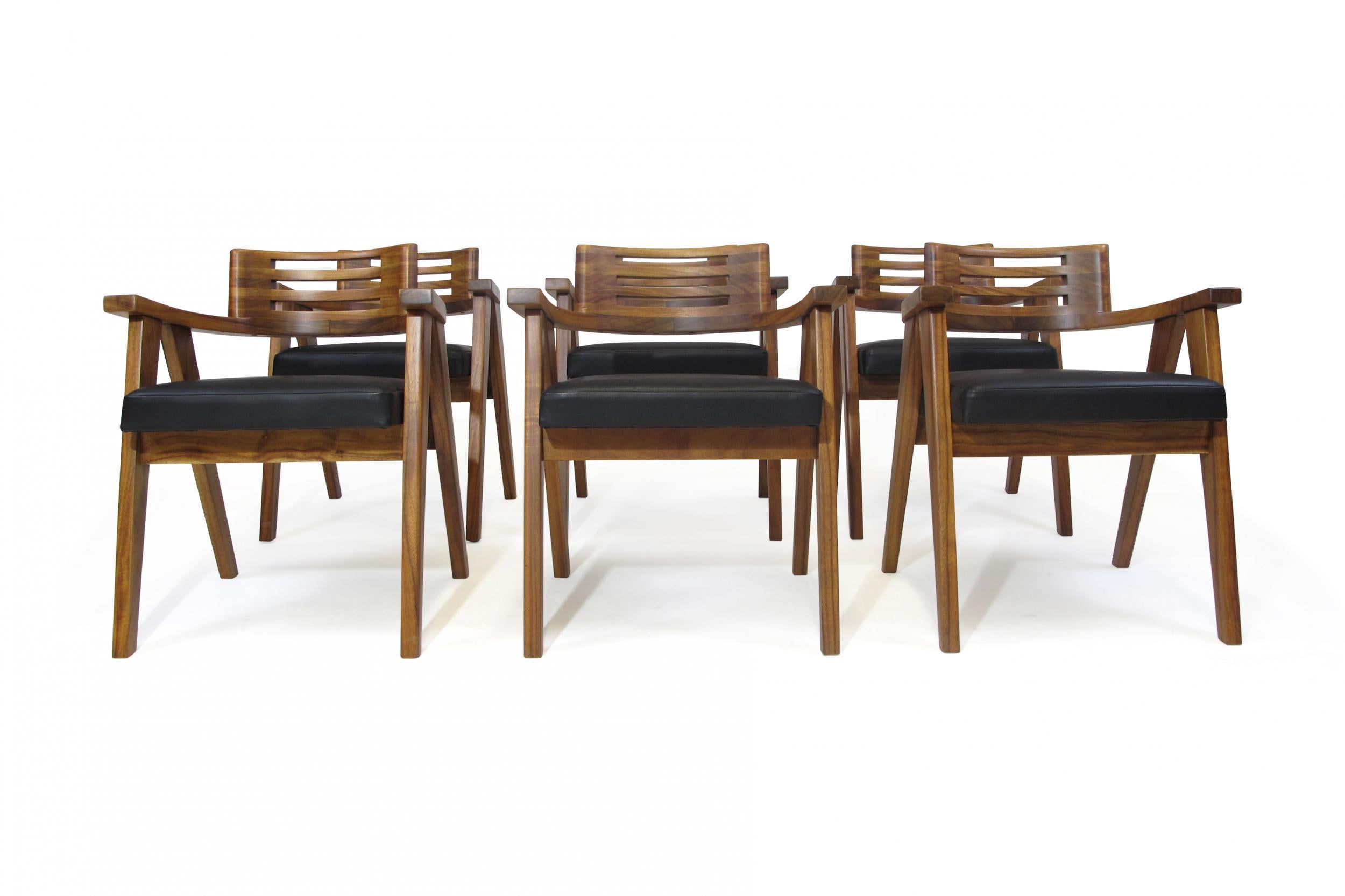 20th Century Mid-Century Modern Solid Koa Dining Chairs