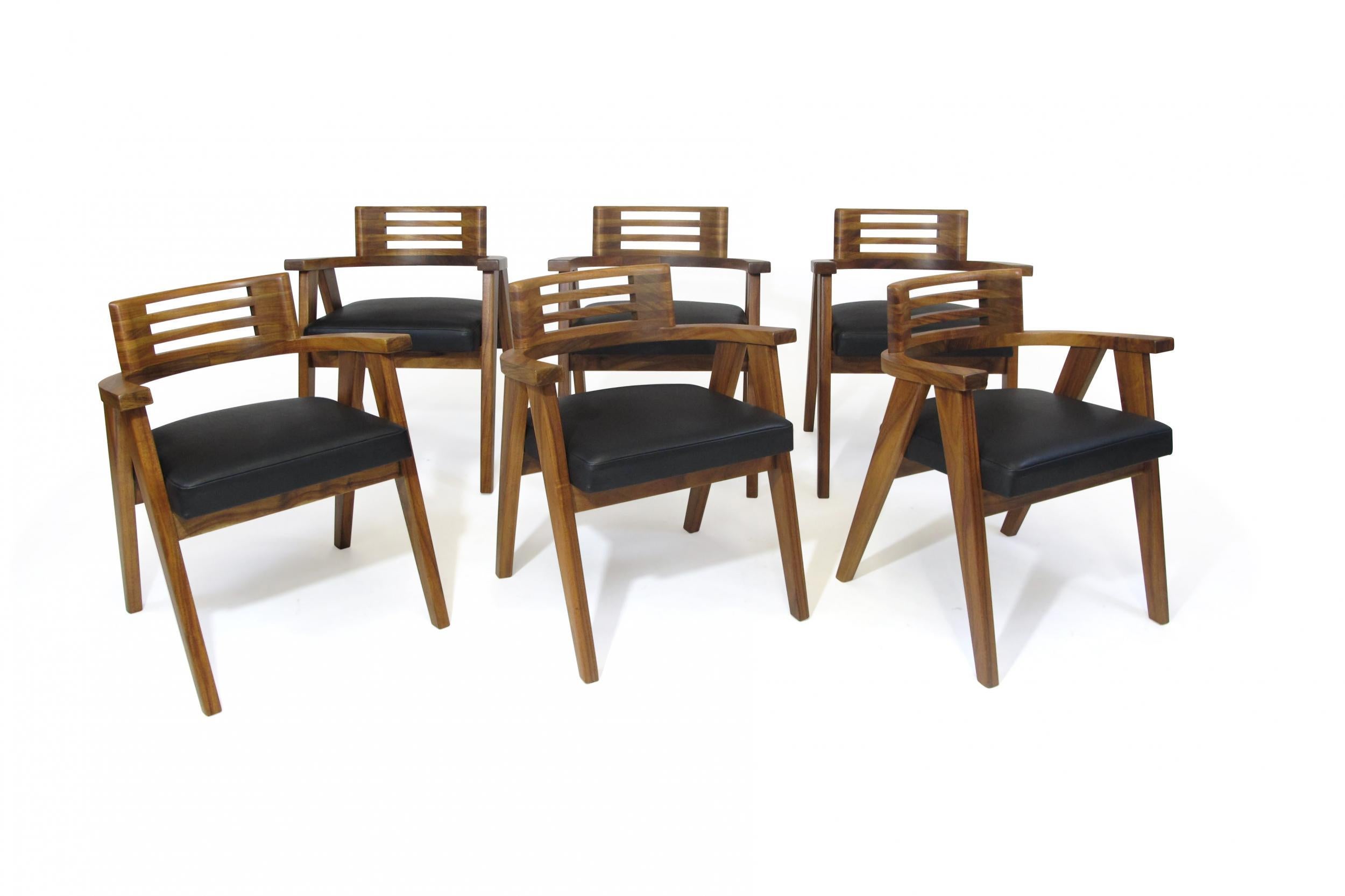 Mid-Century Modern Solid Koa Dining Chairs 1