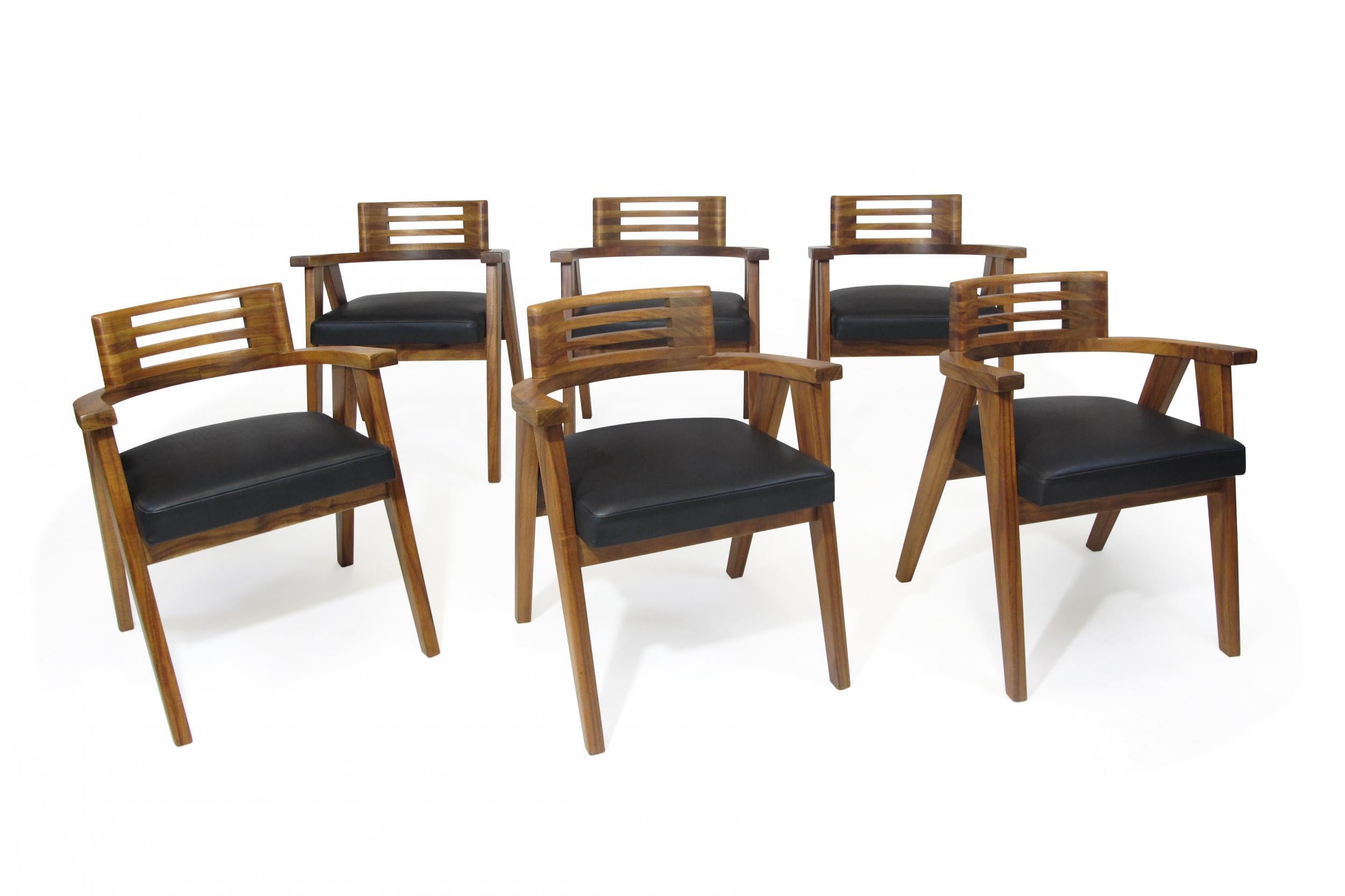 Mid-Century Modern Solid Koa Dining Chairs 2