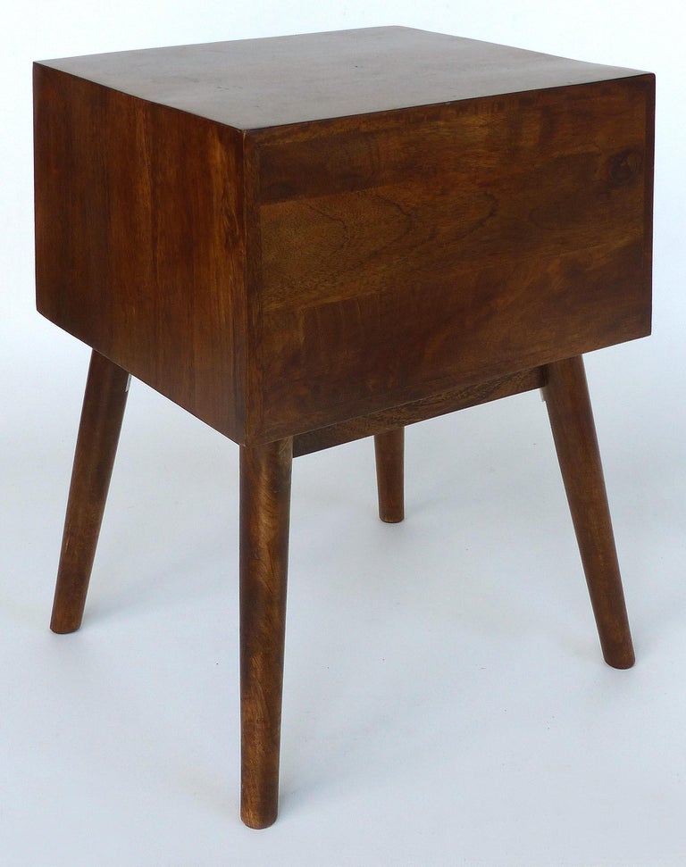 Mid-Century Modern Solid Mahogany Side Table with Two ...