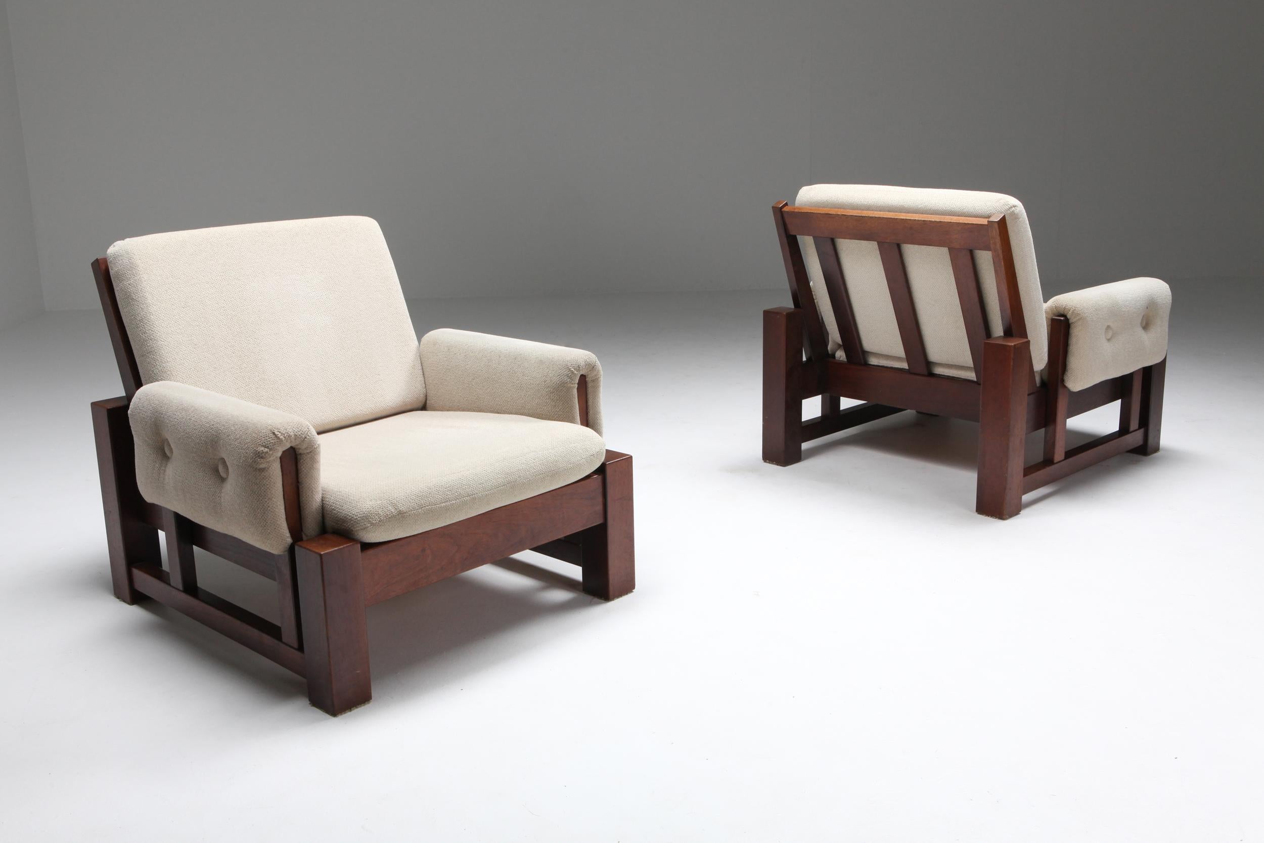 Great set of lounge chairs, mid modernism, Netherlands, 1960s

Solid wooden frame, original fabric seating
In case you desire another type/color of the fabric, we have an expert in house re-upholstery service.
 
   