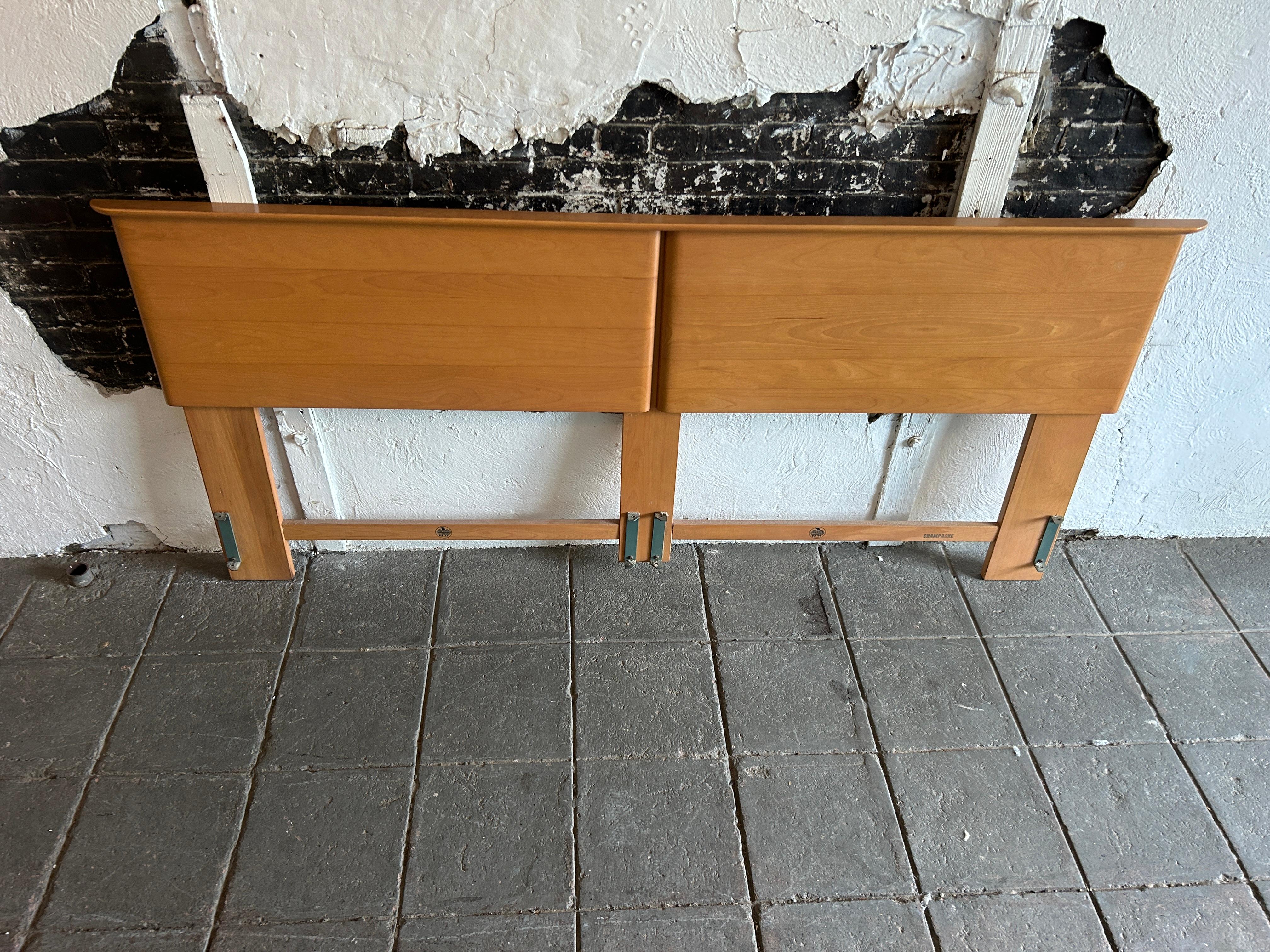 Mid-Century Modern solid maple King Size headboard. All one unit sculpted design Located in Brooklyn NYC.

84