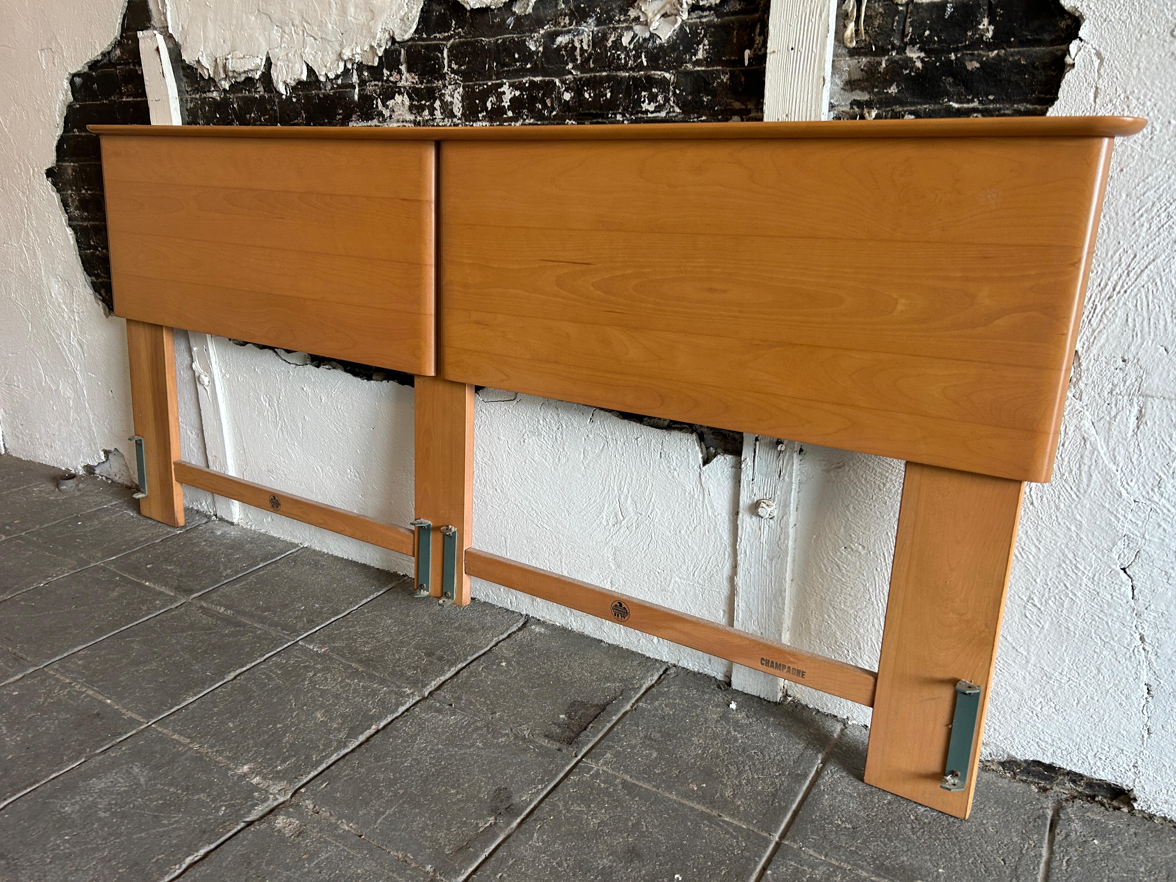 American Mid-Century Modern Solid Maple sculpted King Size Headboard Heywood
