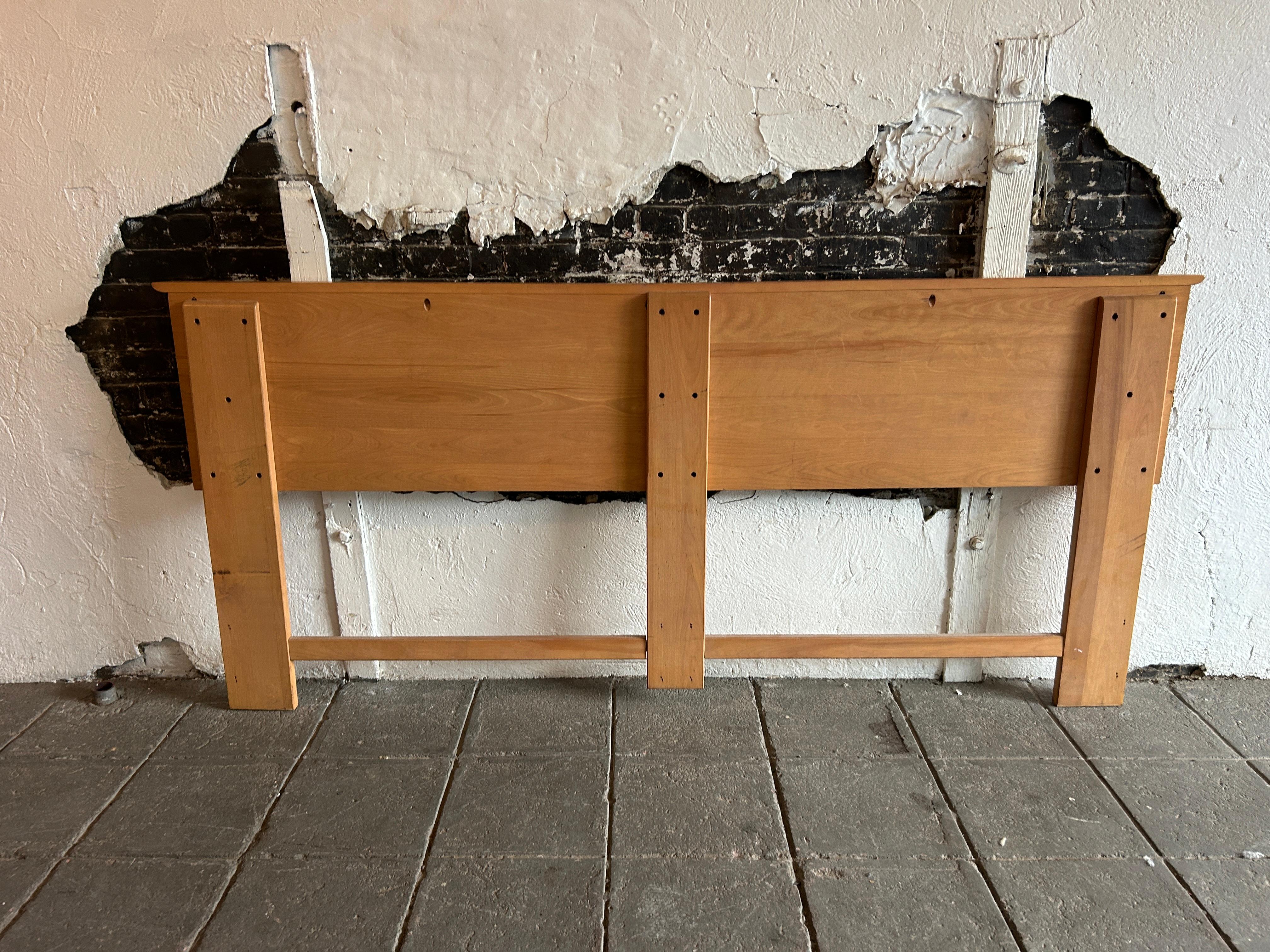Mid-20th Century Mid-Century Modern Solid Maple sculpted King Size Headboard Heywood