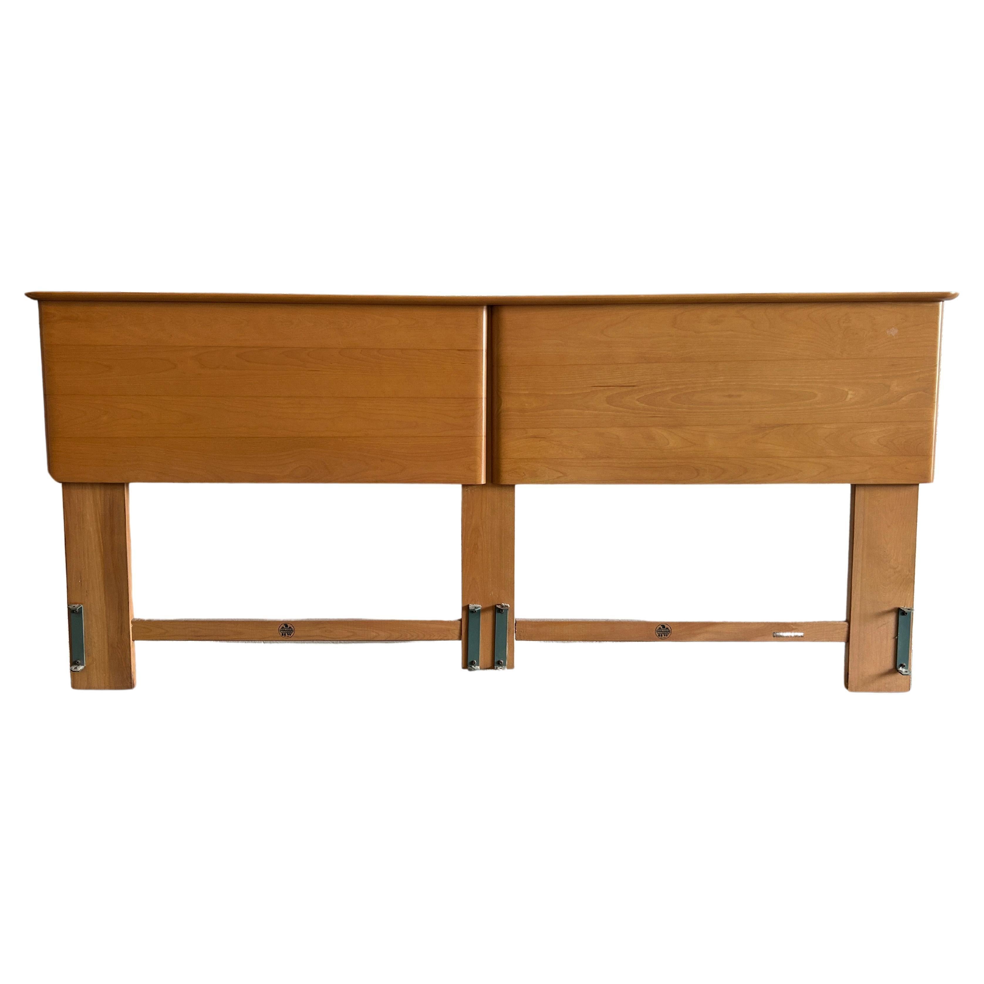 Mid-Century Modern Solid Maple sculpted King Size Headboard Heywood
