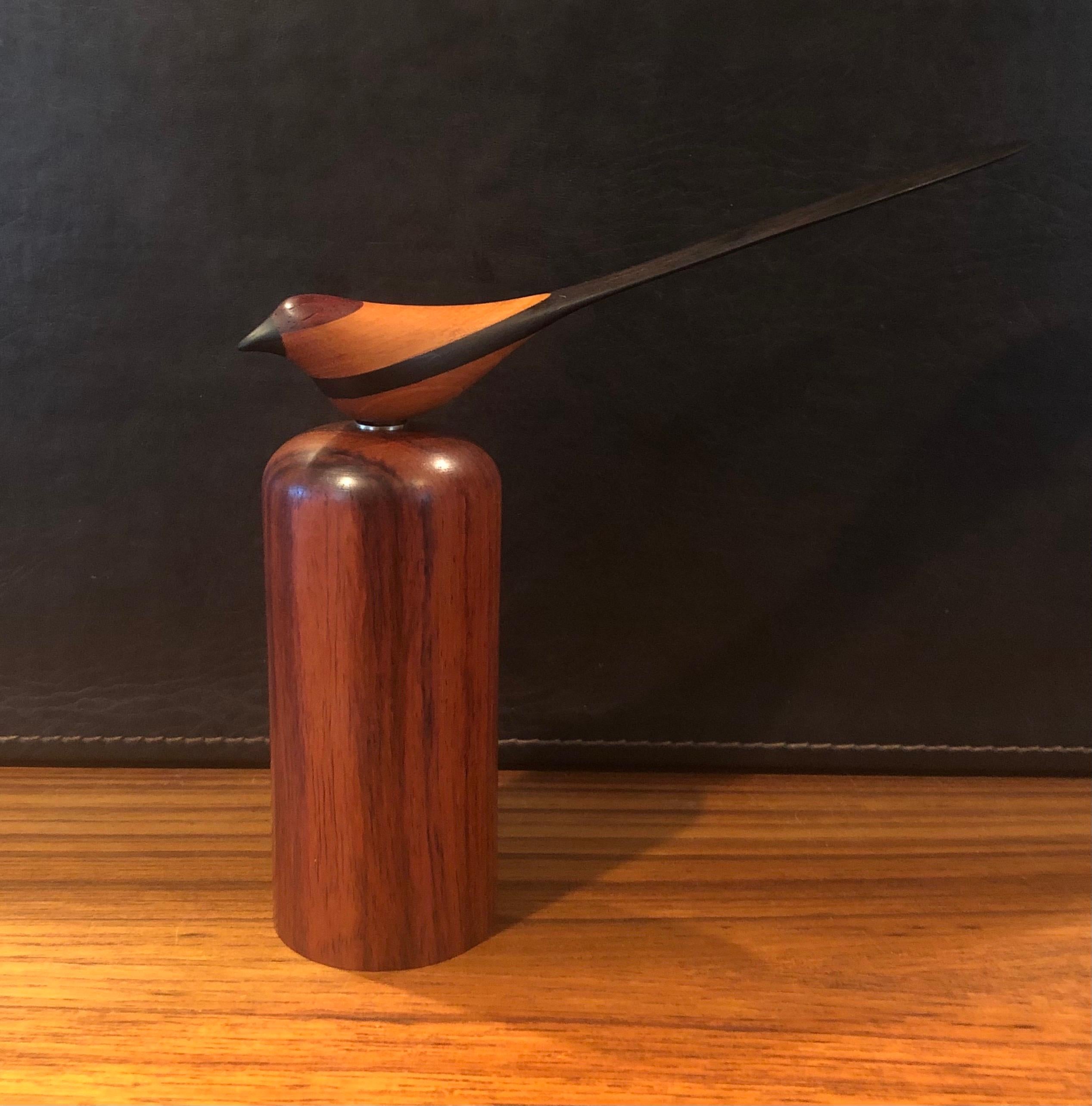 Mid-Century Modern Solid Mixed Woods Hand Carved Bird Sculpture For Sale 5