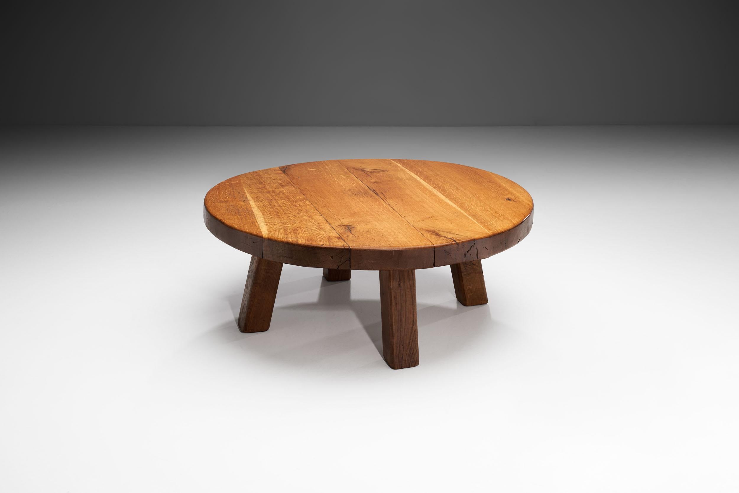 Scandinavian Mid-Century Modern Solid Oak Coffee Table, Scandinavia, 1960s