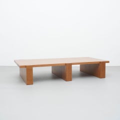 Mid-Century Modern Solid Oak Low Table by Dada Est., Spain