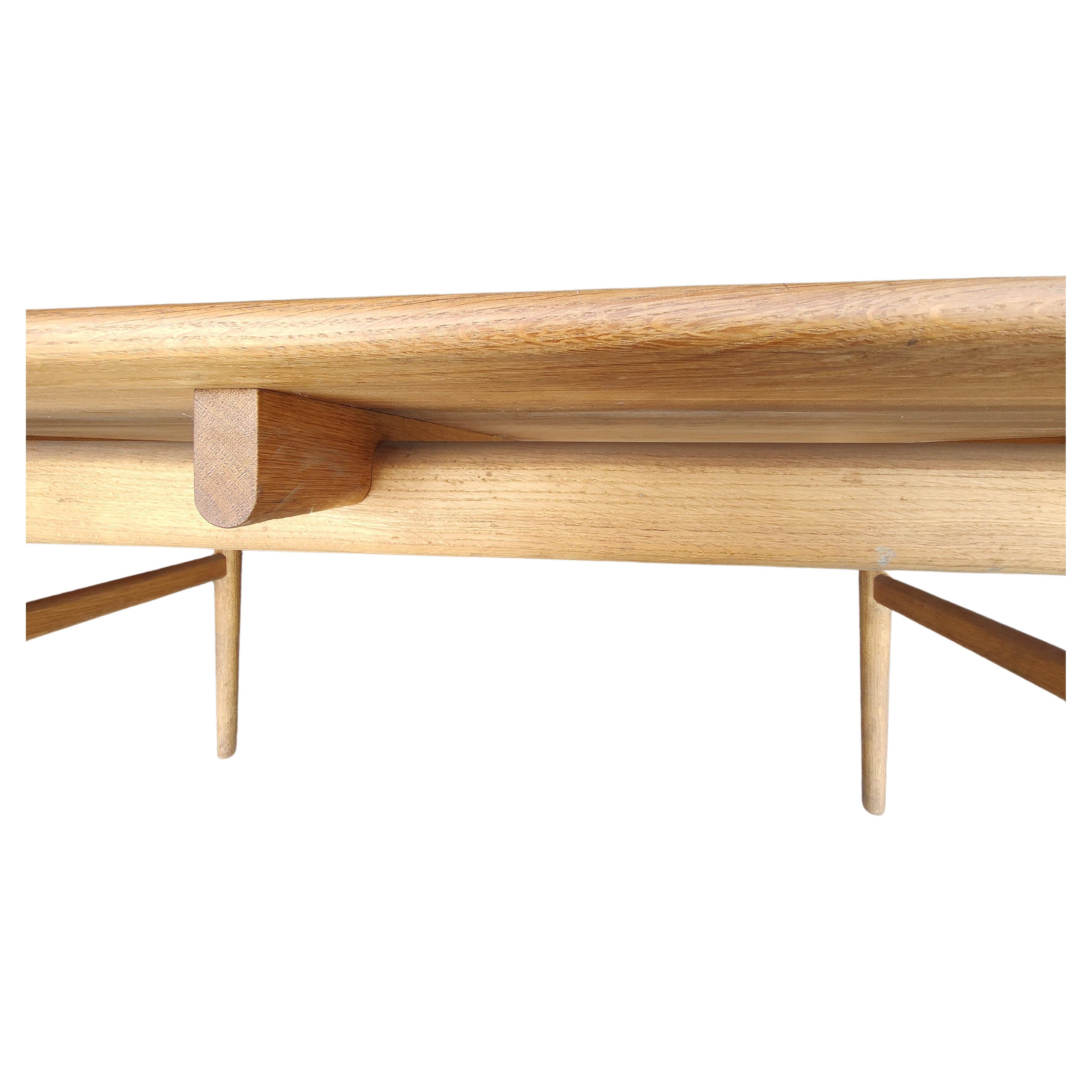 Mid Century Modern  Solid Oak & Teak Dining Table Hans Wegner for Carl Hansen For Sale 1
