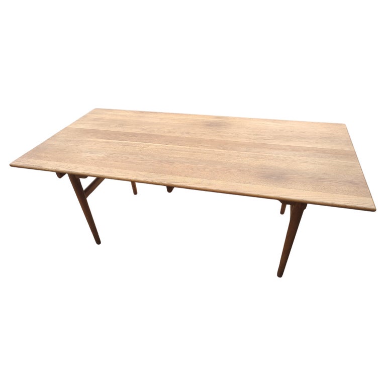 Mid Century Modern Solid Oak and Teak Dining Table Hans Wegner for
